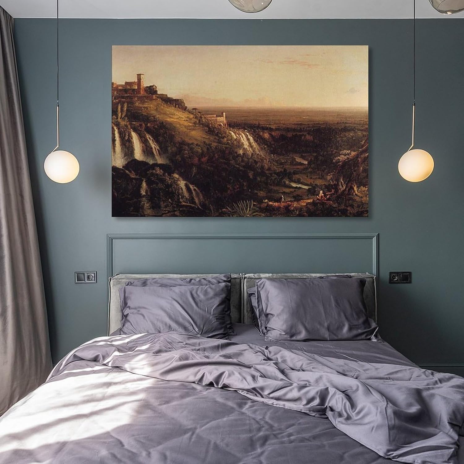 Painter Thomas Cole Painting Art Poster The Cascatelli Tivoli Looking Towards Rome Canvas Wall Art Poster Decorative Bedroom Modern Home Print