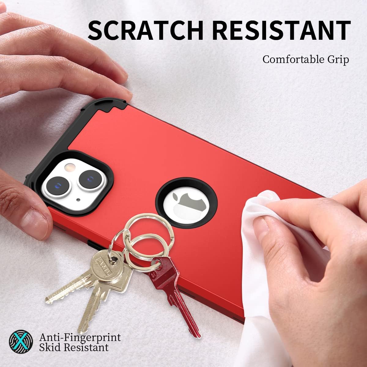 Ankoe Funda para iPhone 14 Plus, resistente, protección contra caídas, policarbonato duro, silicona suave, combo híbrido de protección contra