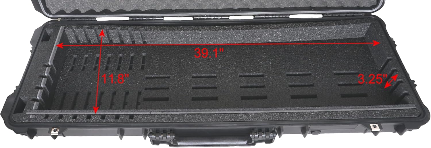 Case Club Funda de viaje para teclado 49-61 Note  Carcasa rígida, impermeable, a prueba de aplastamiento, con ruedas, funda de envío para teclados