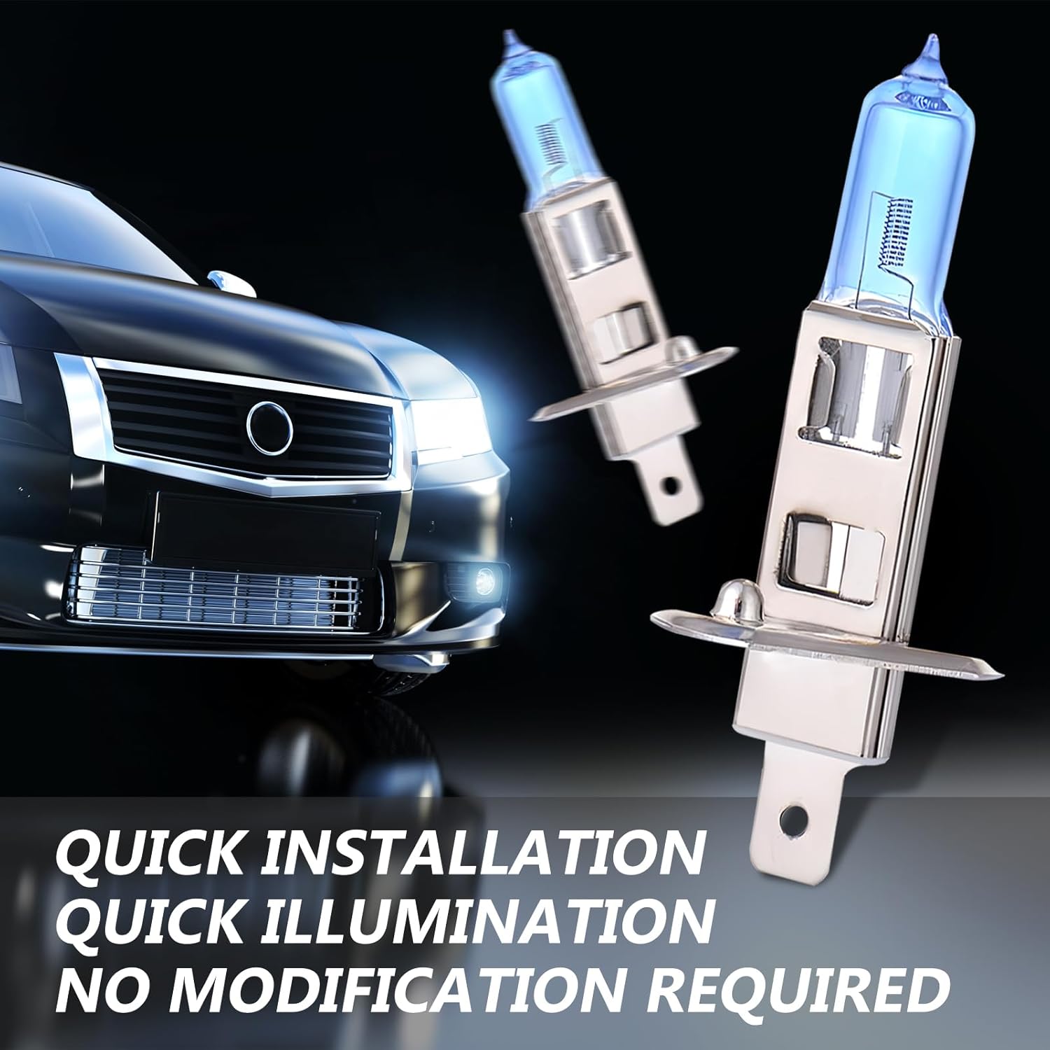 Paquete de 2 bombillas de xenón para automóvil, bombillas halógenas de 12 V y 100 W, kit universal de repuesto de luces de automóvil, para la