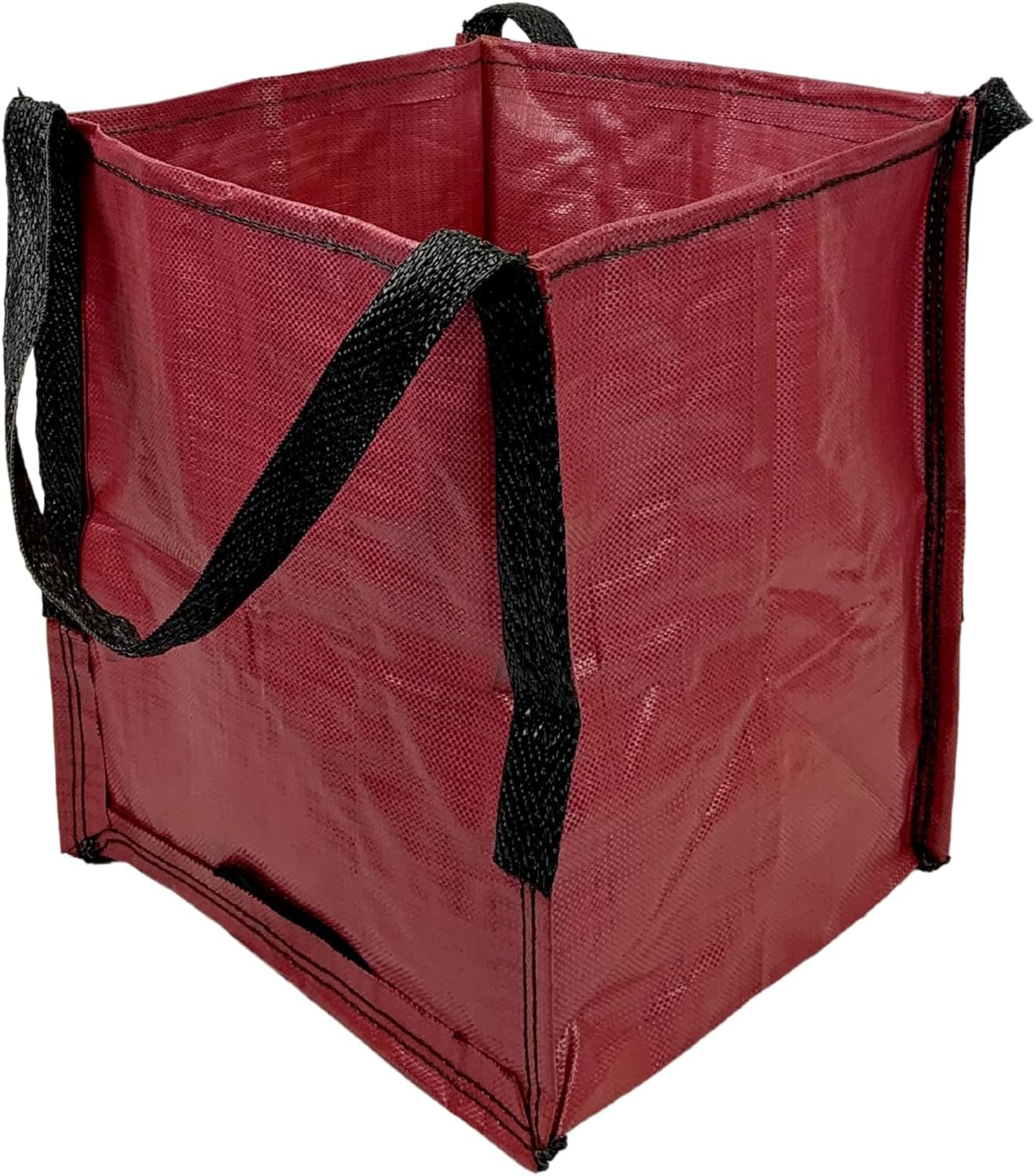 DURASACK Bolsa de mano resistente de polipropileno tejido resistente de 22 galones, bolsa multiusos reutilizable, diseño autoservicio, color rojo