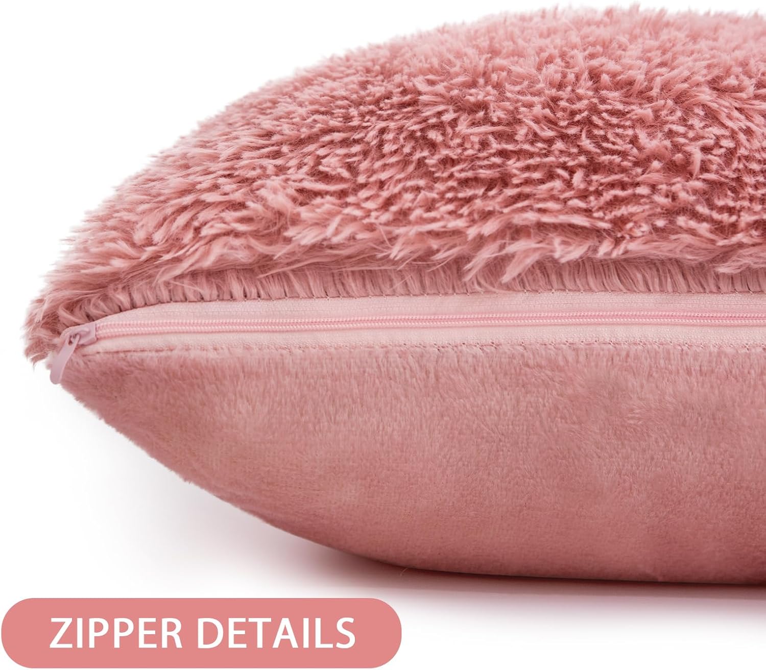 BBiggood Juego de 2 fundas de almohada de pelo sintético súper suaves y cómodas, modernas, de lujo, decorativas, para el hogar, dormitorio, sala de