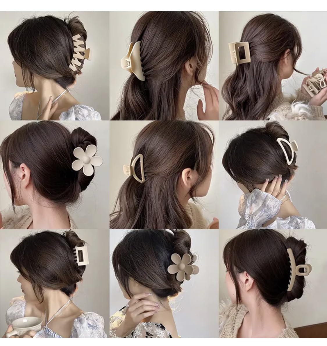 Paquete de 12 pinzas para el cabello para mujer, pinzas grandes de 4.4 pulgadas para cabello fino y grueso, pinzas de pelo de garra neutra grande,