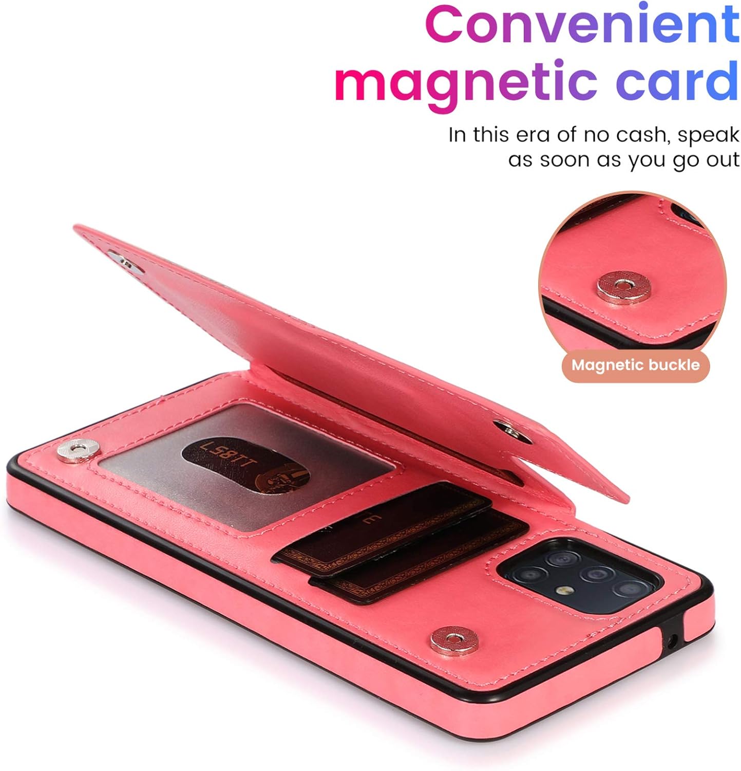 ACXLIFE Funda para Galaxy A51 5G A51 5G Tarjeta de crédito Funda protectora con ranura para tarjeta y funda de cuero delgada para Samsung A51 5G