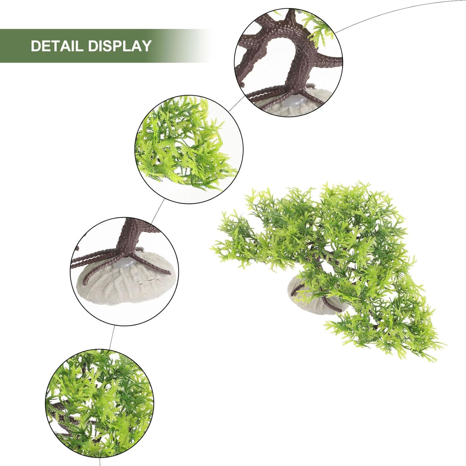 Abaodam Árbol de paisajismo para pecera, plantas artificiales de loto para pecera, decoración de peceras, plantas tropicales, decoración de