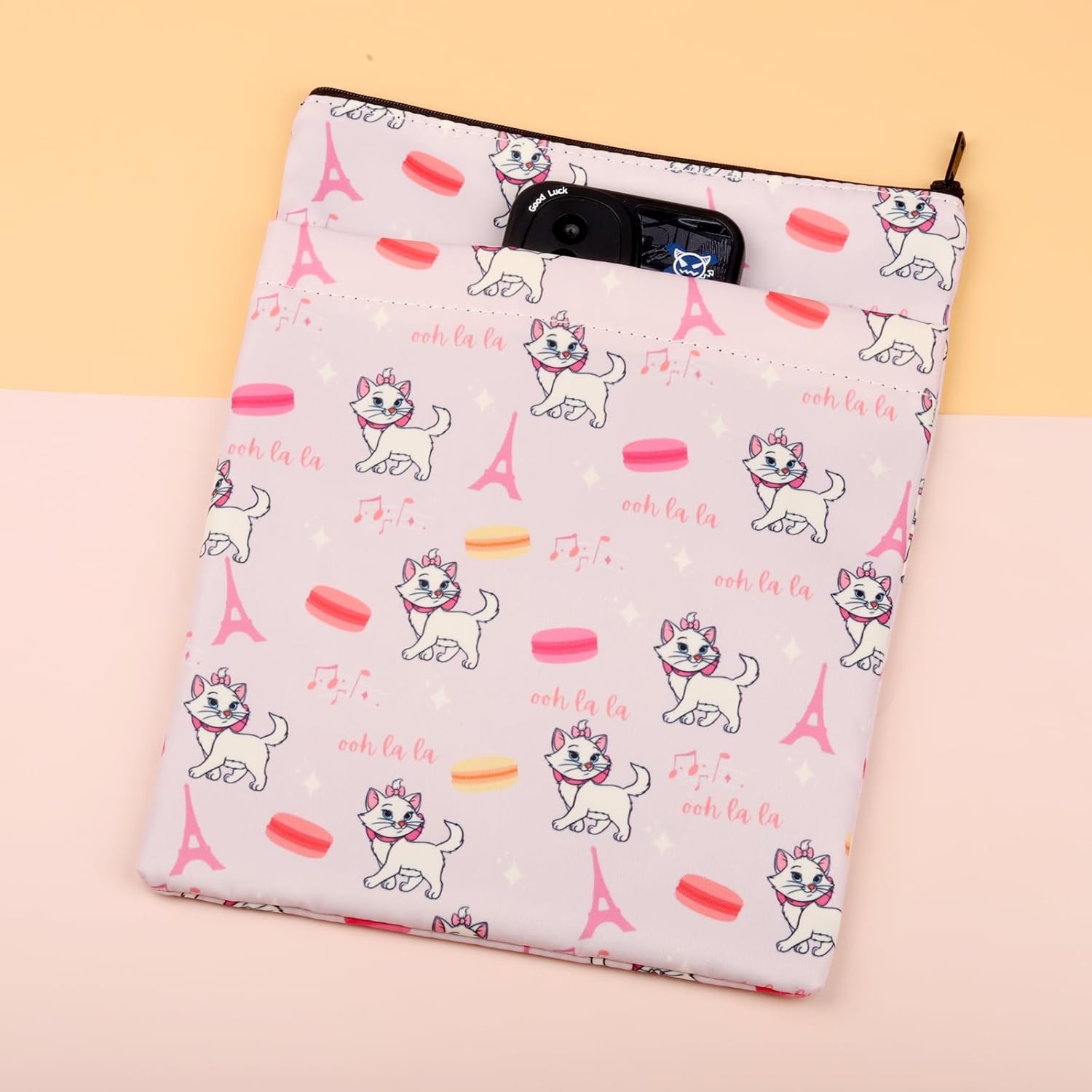 MAOFAED Mercancía de película de dibujos animados con cremallera para gatos, protector de libro, regalo para fanáticos del cine y novia (Marie ooh