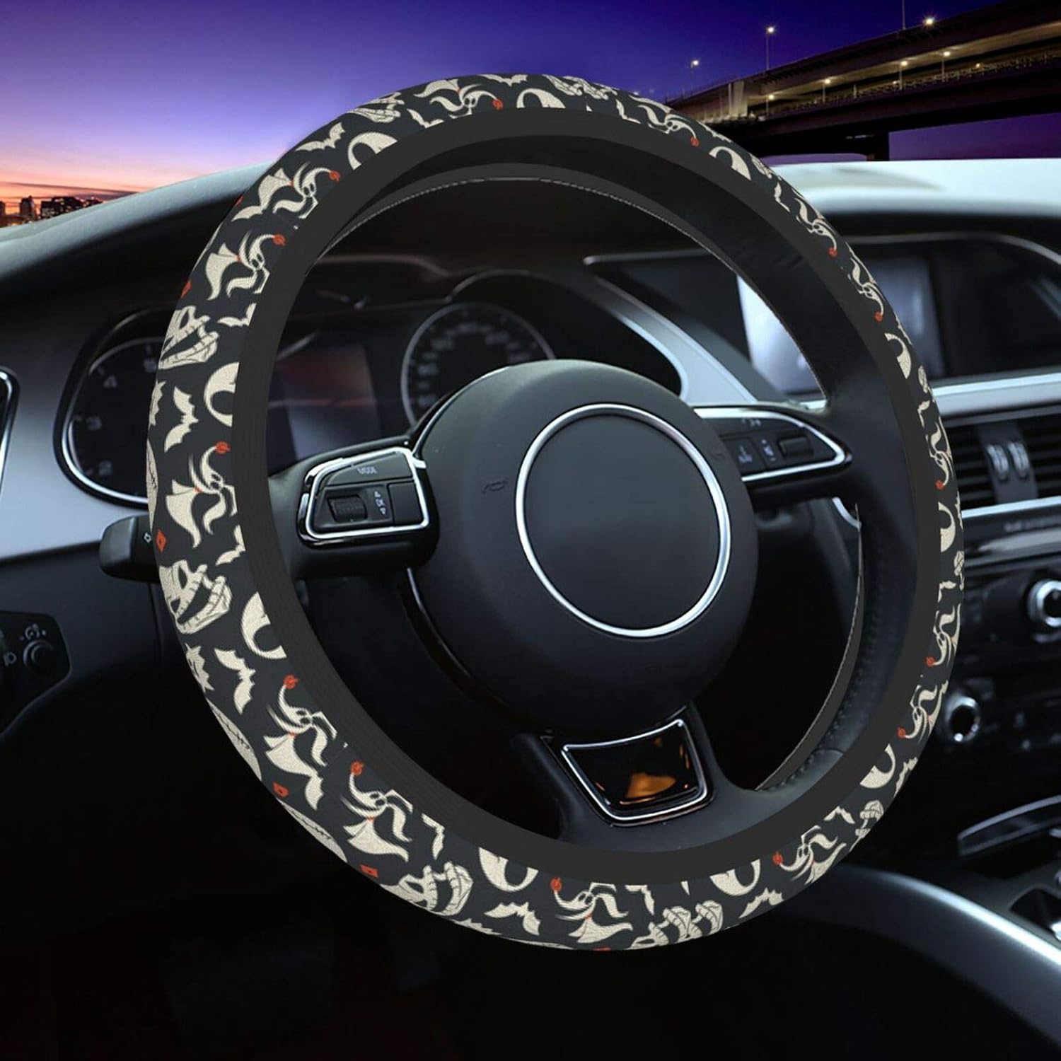 The Nightmare Before Christmas – Fundas universales para volante de automóvil, bonitos accesorios, funda protectora de neopreno antideslizante que