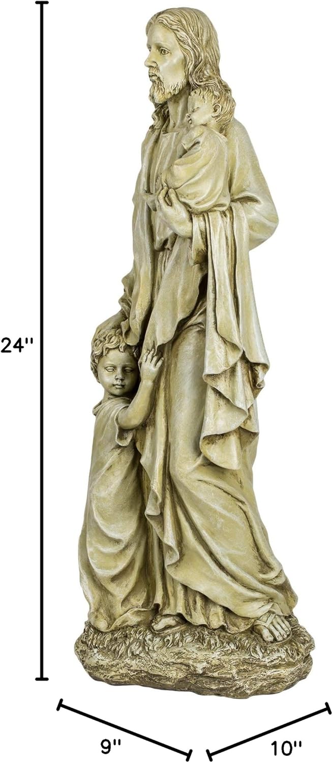 Joseph’s Studio by Roman Inc., Jardín de Jesús con los niños, colección de jardín, estatua religiosa, Sagrada familia, Memorial, ángel, santo