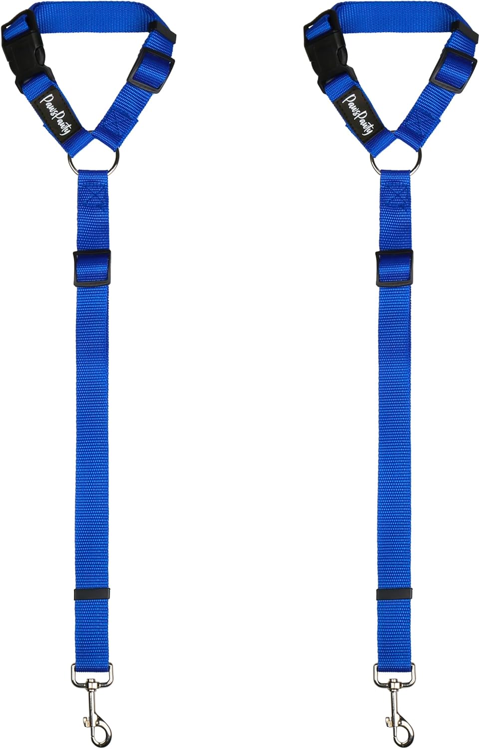 PawsPawty – Paquete de 2 cinturones de seguridad para perros, ajustable, tela de nailon, correas de seguridad para automóvil, arnés para perros,