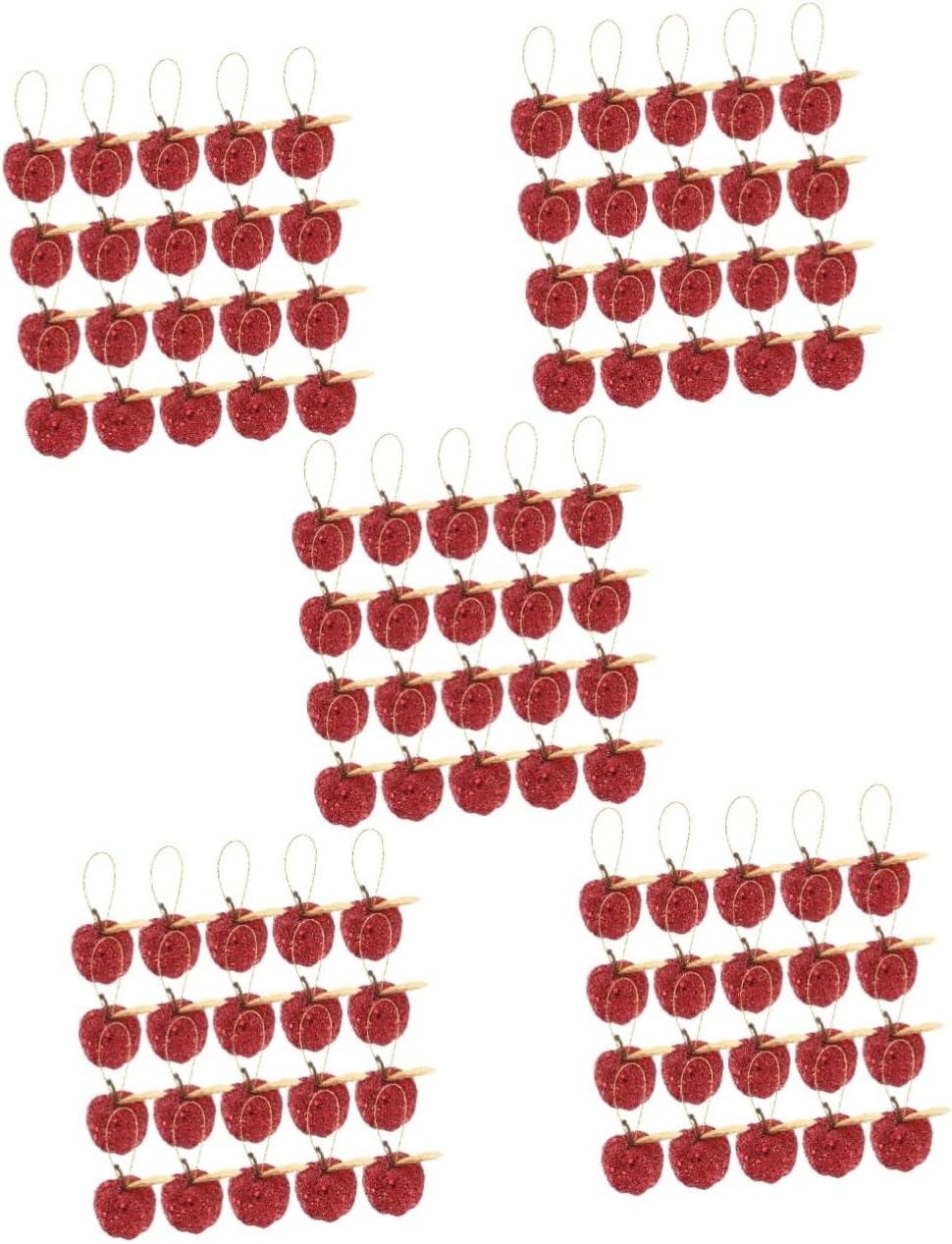IMIKEYA 100 piezas de bolas de espuma de lentejuelas con purpurina para decoración de Navidad, manzana, árbol de Navidad, árbol de Navidad, bosque,