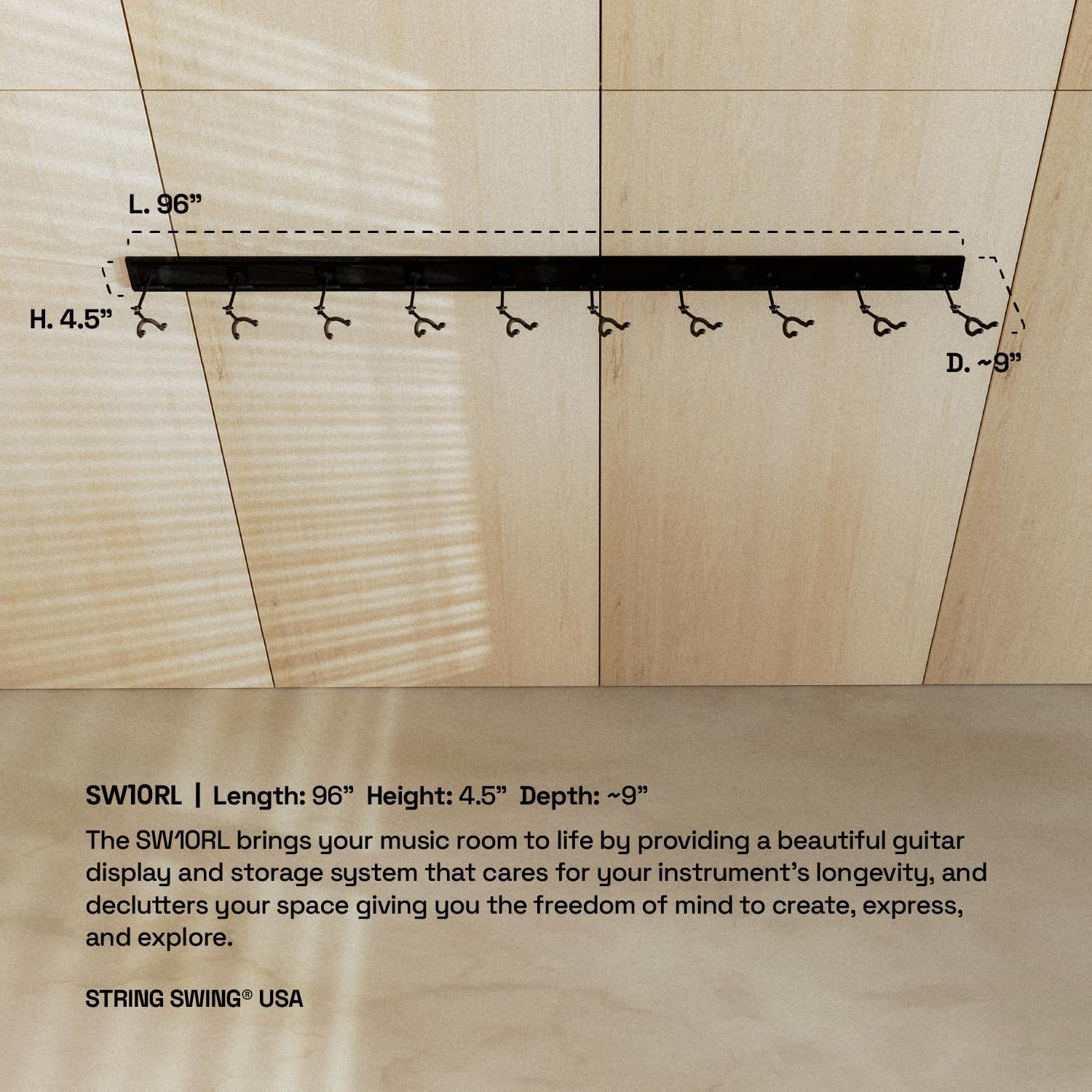 String Swing Soporte de pared para guitarra, soporte para guitarras múltiples, soporte de guitarra colgante para guitarras acústicas y eléctricas,