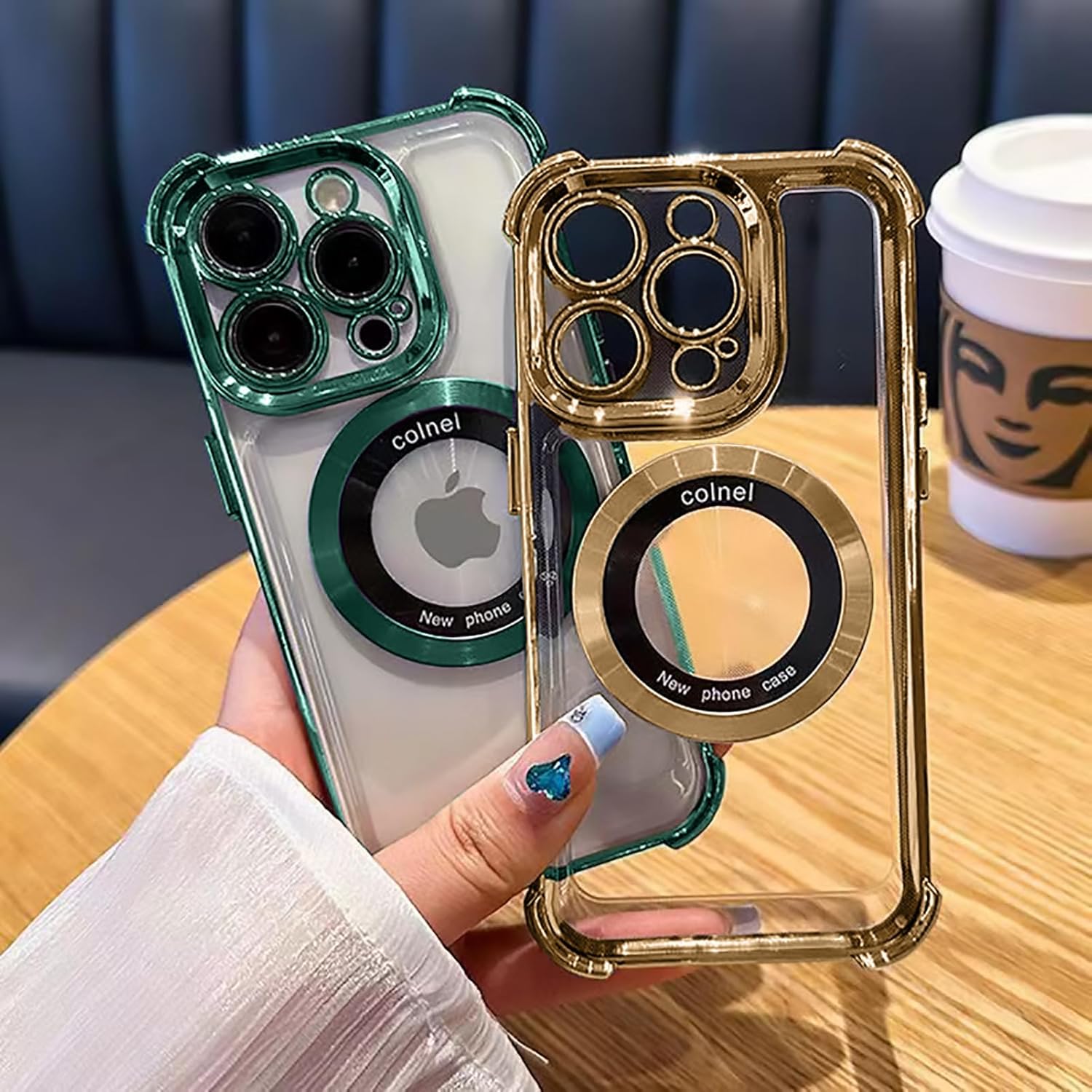 Eiyikof Funda magnética transparente para iPhone 13 Pro Max, protección de lujo brillante en las cuatro esquinas, a prueba de golpes, de grado