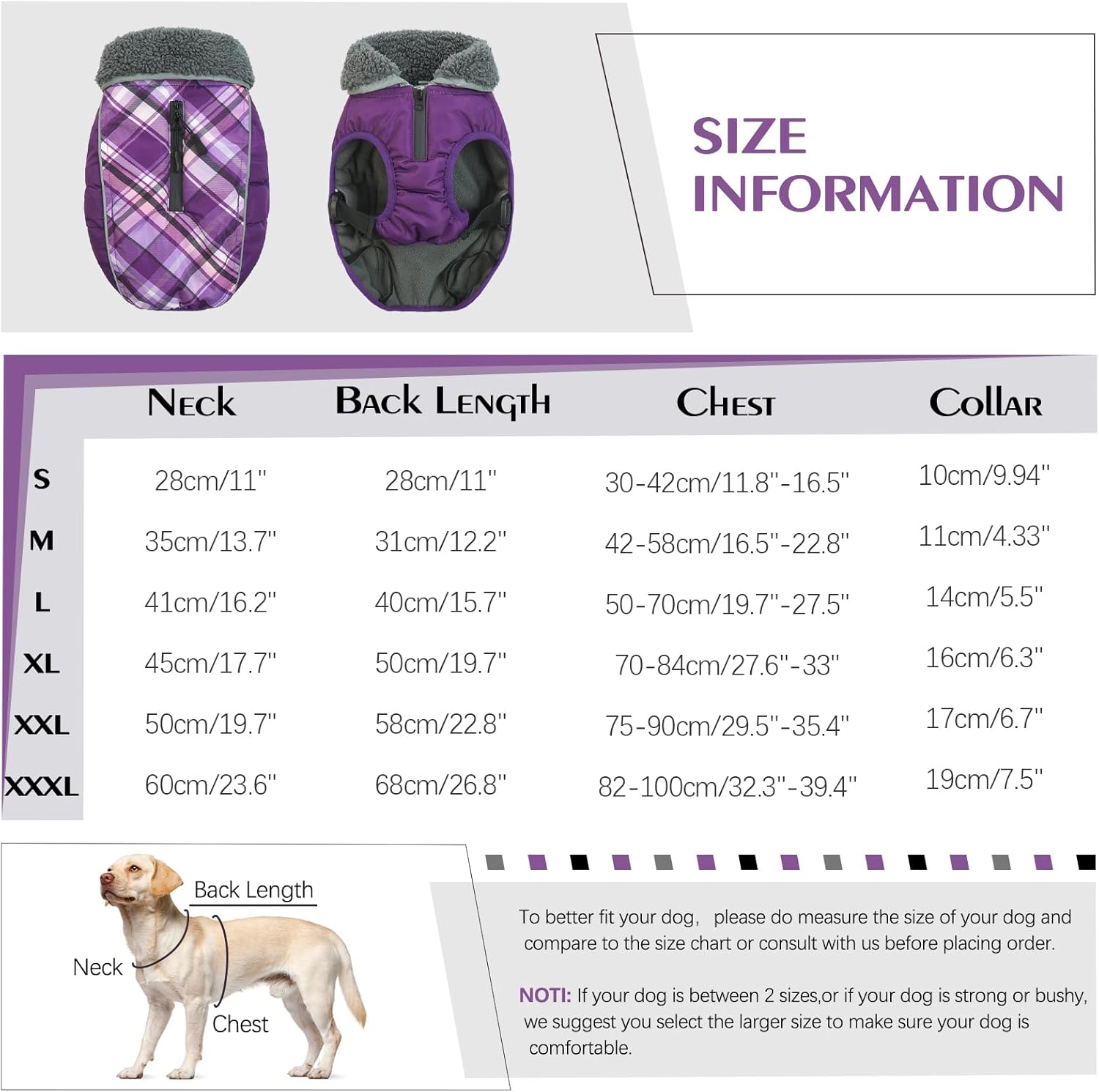 QBLEEV Abrigo de invierno para perro, abrigo cálido para perro, chaqueta reflectante para perros grandes, abrigo para clima frío, chaqueta