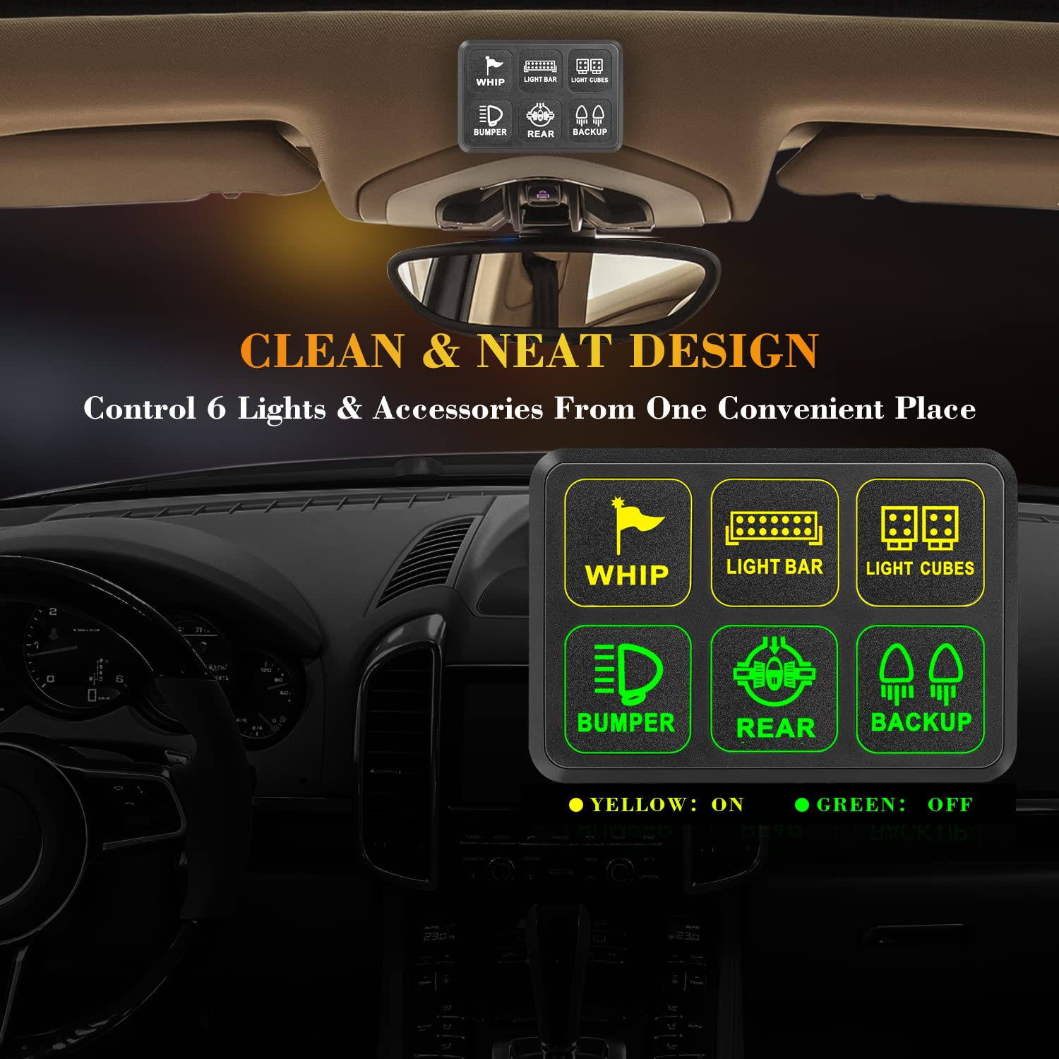 Niking Auto – Panel de interruptor de 6 bandas, sistema de relé universal de caja de control de circuito de encendidoapagado, módulos de interruptor