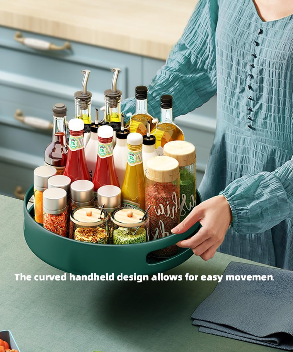 Lazy Susan – Organizador giratorio de metal de acero para especias para armario, despensa, cocina, encimera, refrigerador, armario