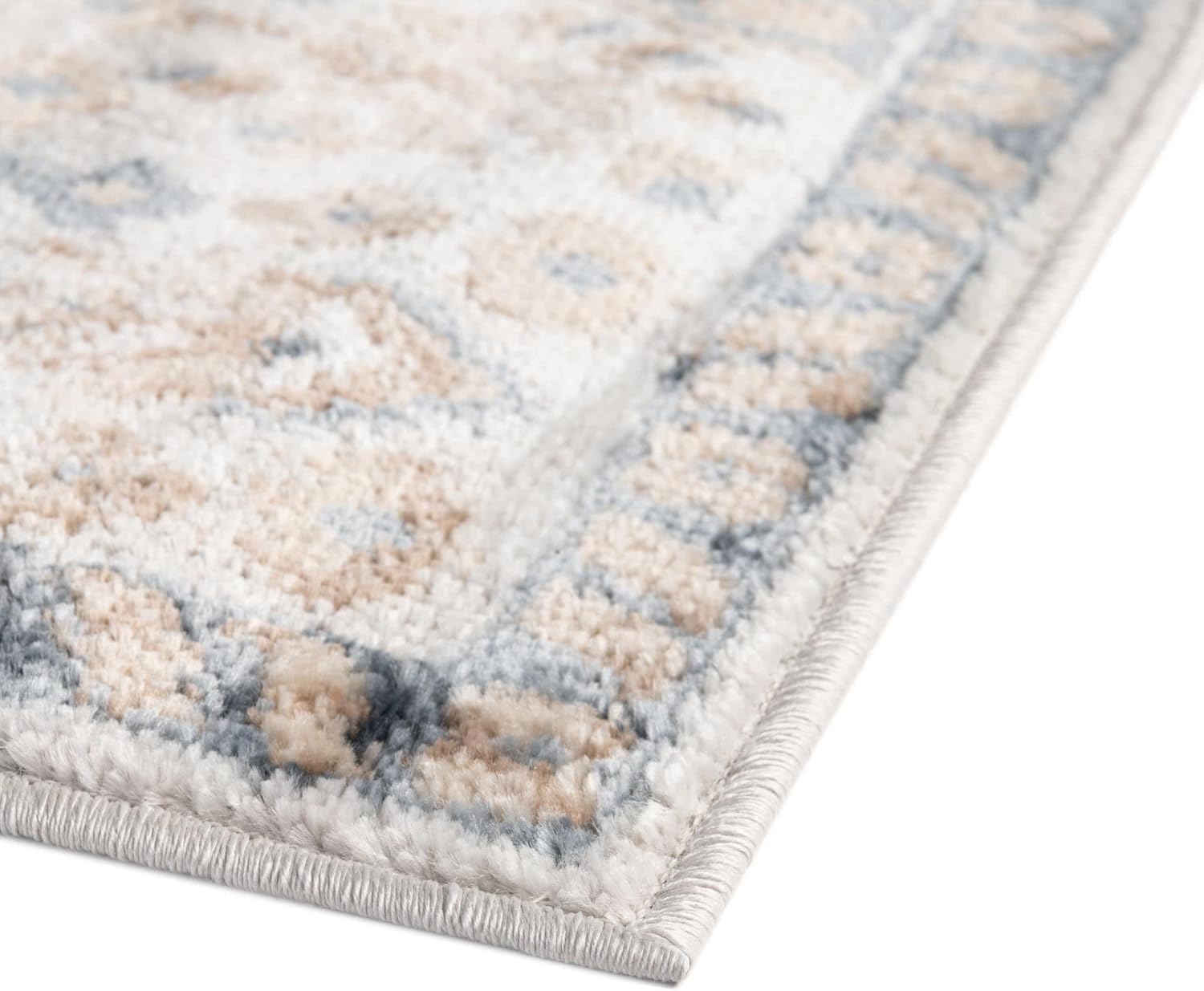 Unique Loom Oxford Collection – Alfombra Sheldonian (8 x 10 pies, rectangular, cremaazul marino)