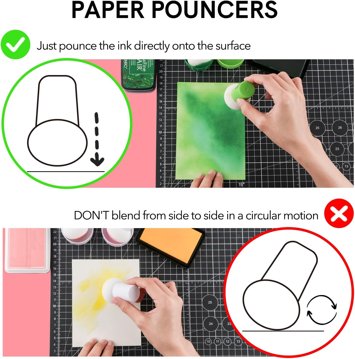 Juego de 23 aplicadores de tinta con estuches de almacenamiento, punteros de papel para aplicación directa de tinta en proyectos de manualidades