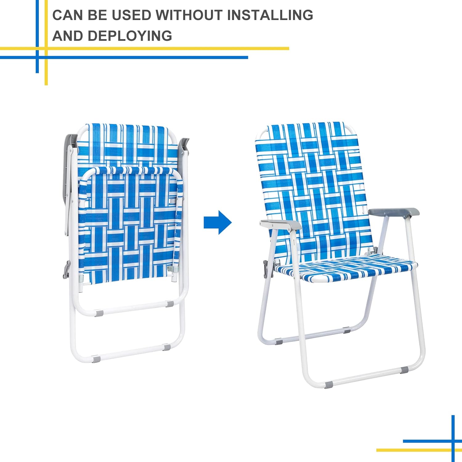 HomVent Juego de 2 sillas plegables para patio, silla de playa plegable, silla web portátil, para patio, piscina, playa, césped, para interiores y