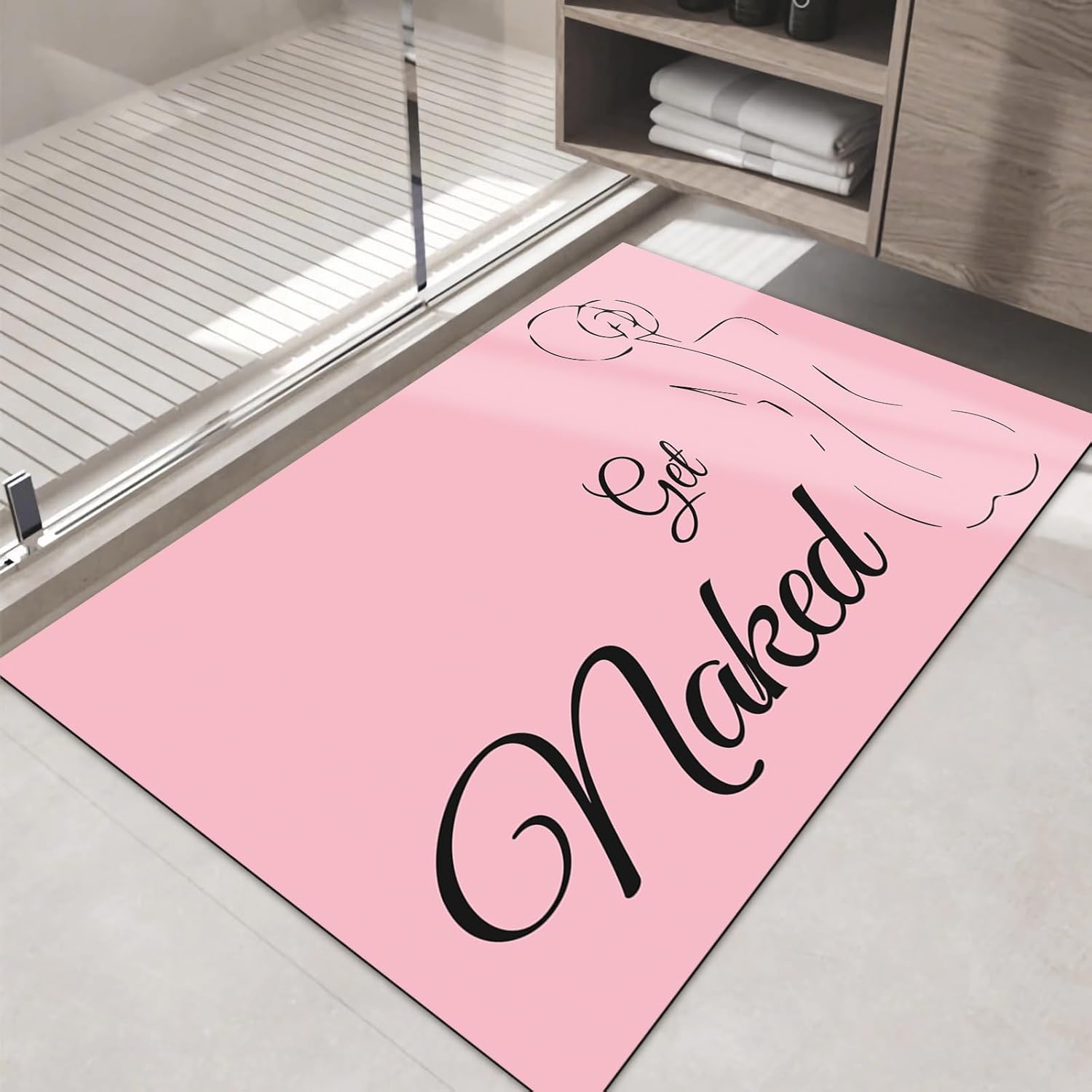 Alfombras de baño rosas bonitas alfombras de baño absorbentes, de secado rápido, tapete de baño divertido para decoración de baño, tapete de baño