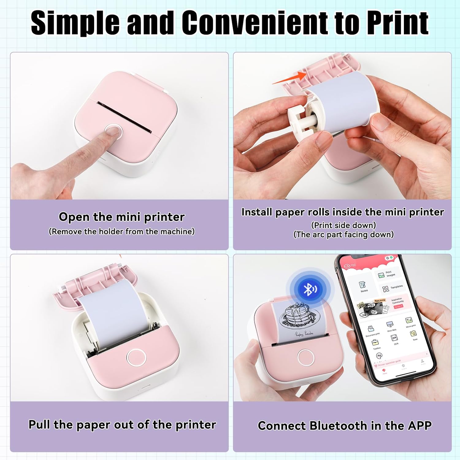 Memoking Calcomanías para impresora térmica HD M02, papel adhesivo de color compatible con Phomemo M02 M02E Q02 M02D M02X M04S Mini impresora de