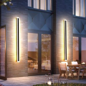 TUORD 2Pack 47.2INCH Long Outdoor LED Wall Lights,38W Waterproof IP65 Warm White led Wall Light Rectangular Black Wall Light,led Porch Lights TUORD 2Pack 47.2INCH Long Outdoor LED Wall Lights,38W Waterproof IP65 Warm White led Wall Light Rectangular Black Wall Light,led Porch Lights