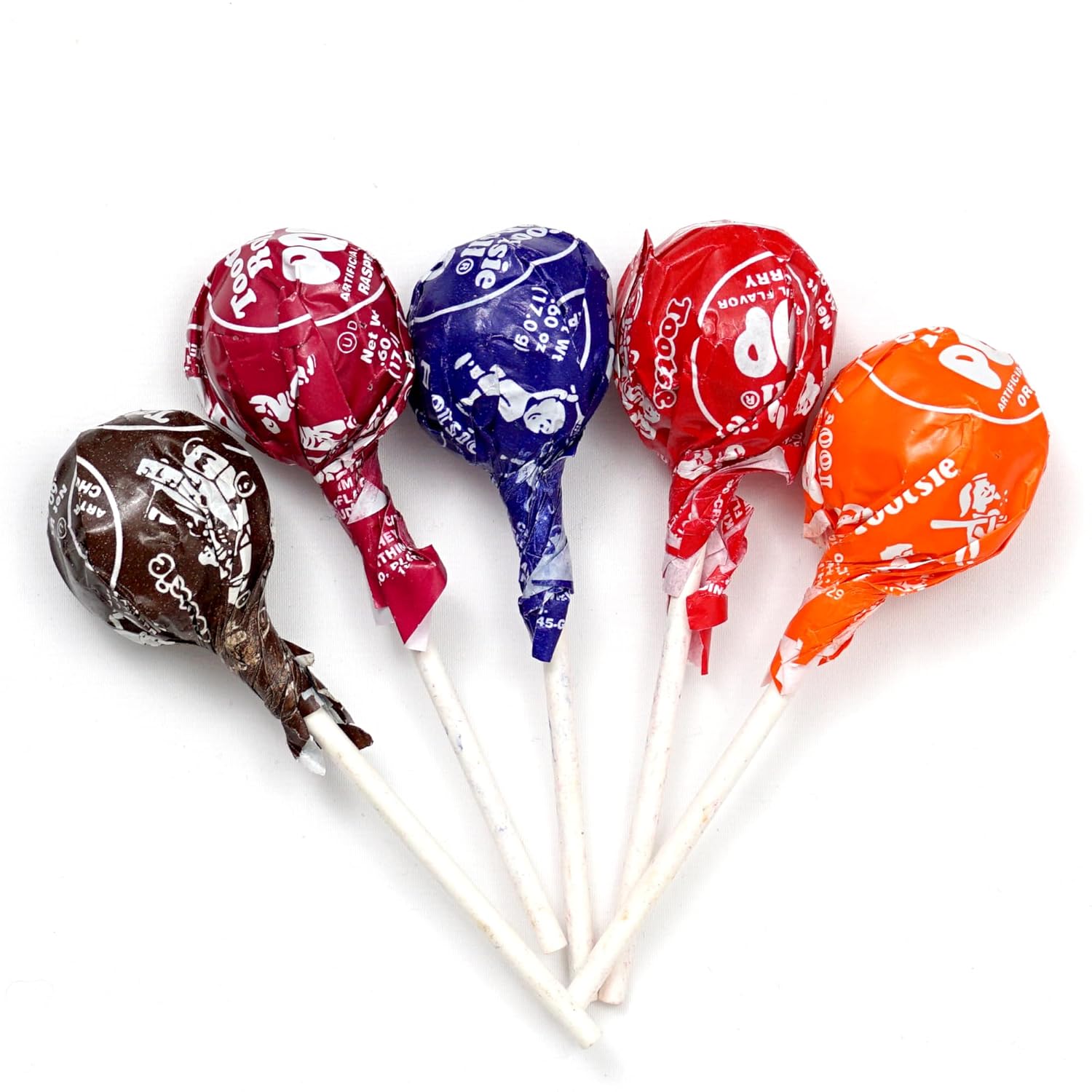 Tootsie Roll Pops con centro de rollo Tootsie de chocolate, bolsa a granel de 1 libra (aproximadamente 22 unidades), sabores originales de frutas