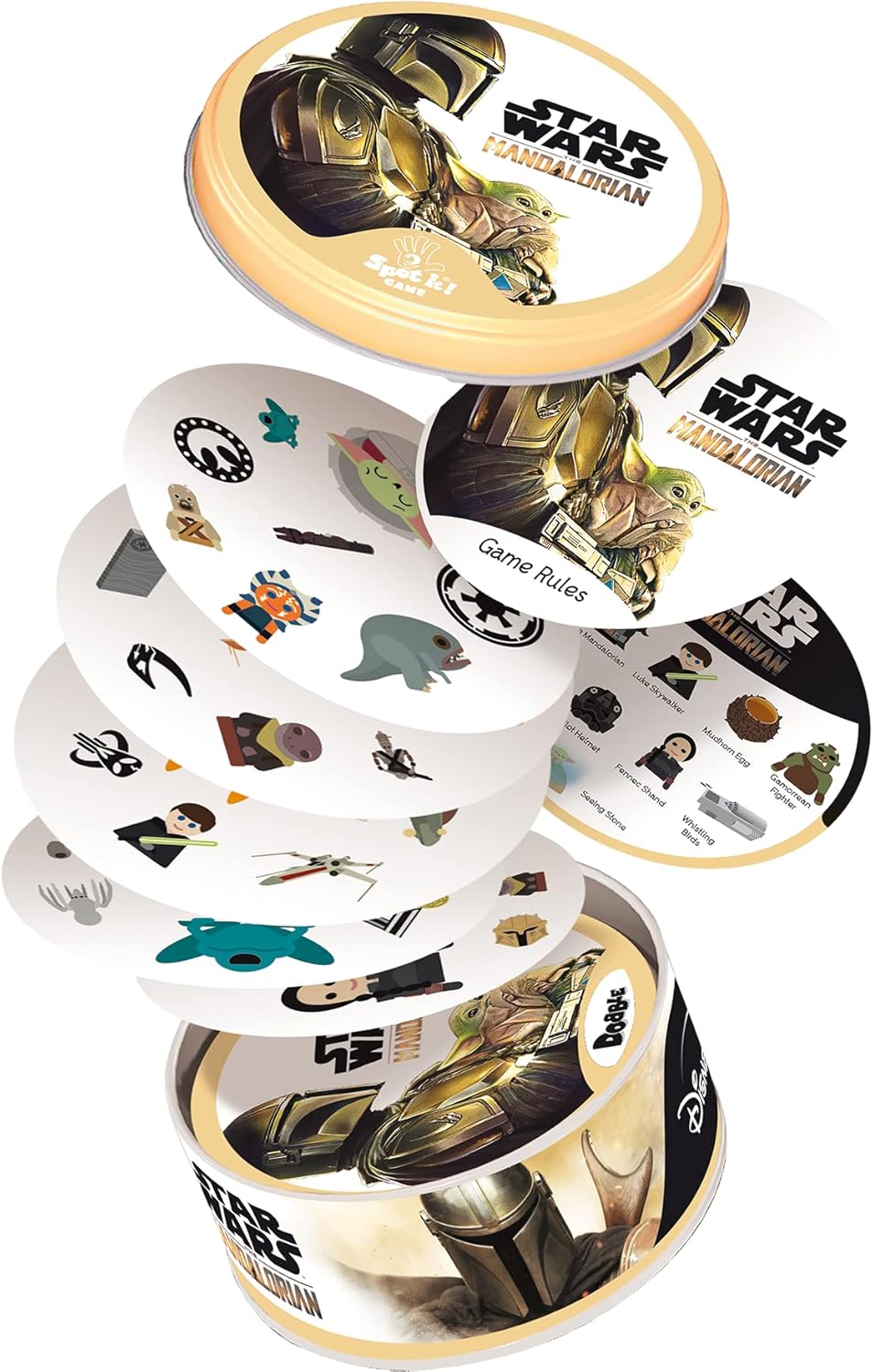 Asmodee  Dobble Star Wars Mandalorian  Juego de cartas  A partir de 6 años  2-8 jugadores  15 minutos de tiempo de juego