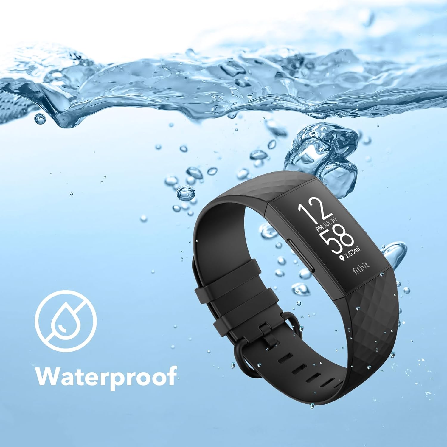 Paquete de 2 correas impermeables compatibles con Fitbit Charge 3, Fitbit Charge 4, Fitbit Charge 3 SE, pulseras deportivas suaves clásicas de