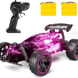 Tecnock Autos RC para niñas y niños, auto a control remoto a escala 118 con luces LED, 2.4 GHz 2WD todo terreno con 2 baterías recargables para Tecnock Autos RC para niñas y niños, auto a control remoto a escala 118 con luces LED, 2.4 GHz 2WD todo terreno con 2 baterías recargables para