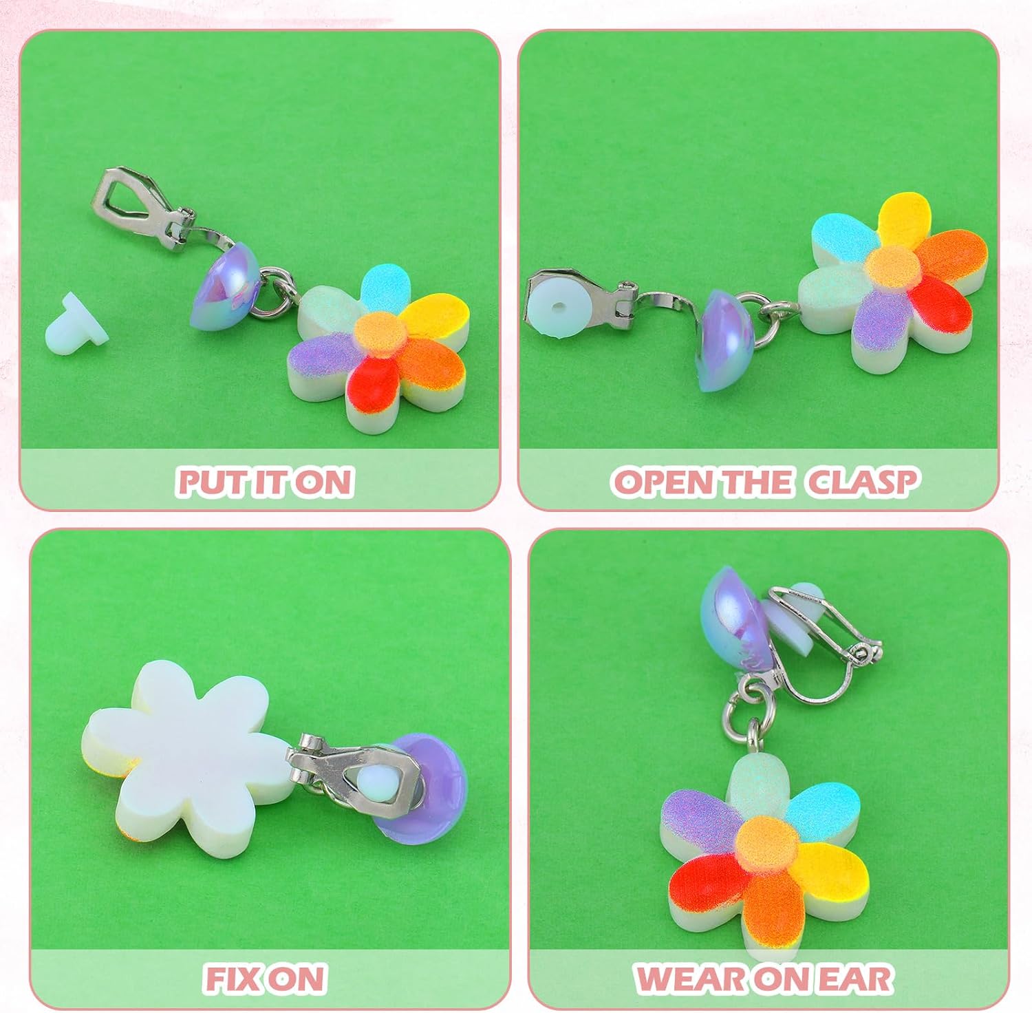 63 piezas de joyería de juego para niñas pequeñas, collar de cuentas de princesa para niños, pulseras, anillos, pinzas para el cabello, aretes con