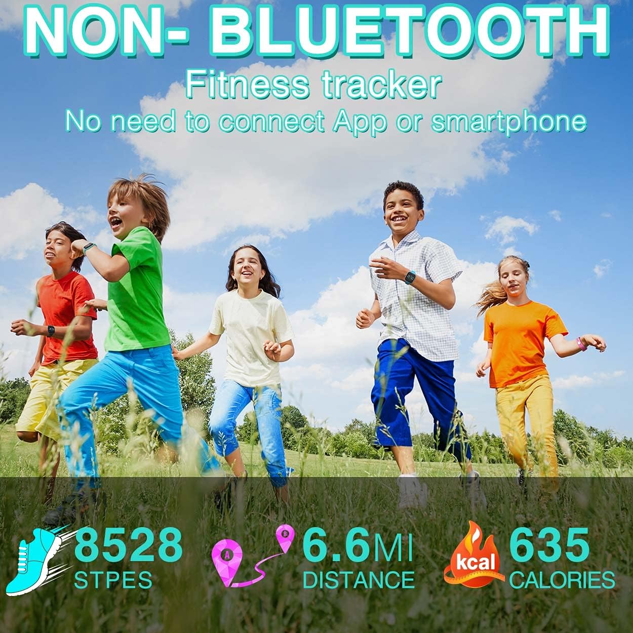 Reloj de seguimiento de actividad física sin Bluetooth, reloj podómetro digital, con conteo de pasos, distancia, calorías, cronómetro, despertador,