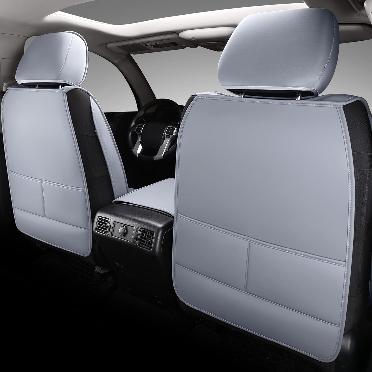 Coverado Fundas de asiento para Toyota Tundra, fundas de asiento de cuero compatibles con Toyota Tundra CrewCrewmaxExtendedDouble Cab 2007-2021,