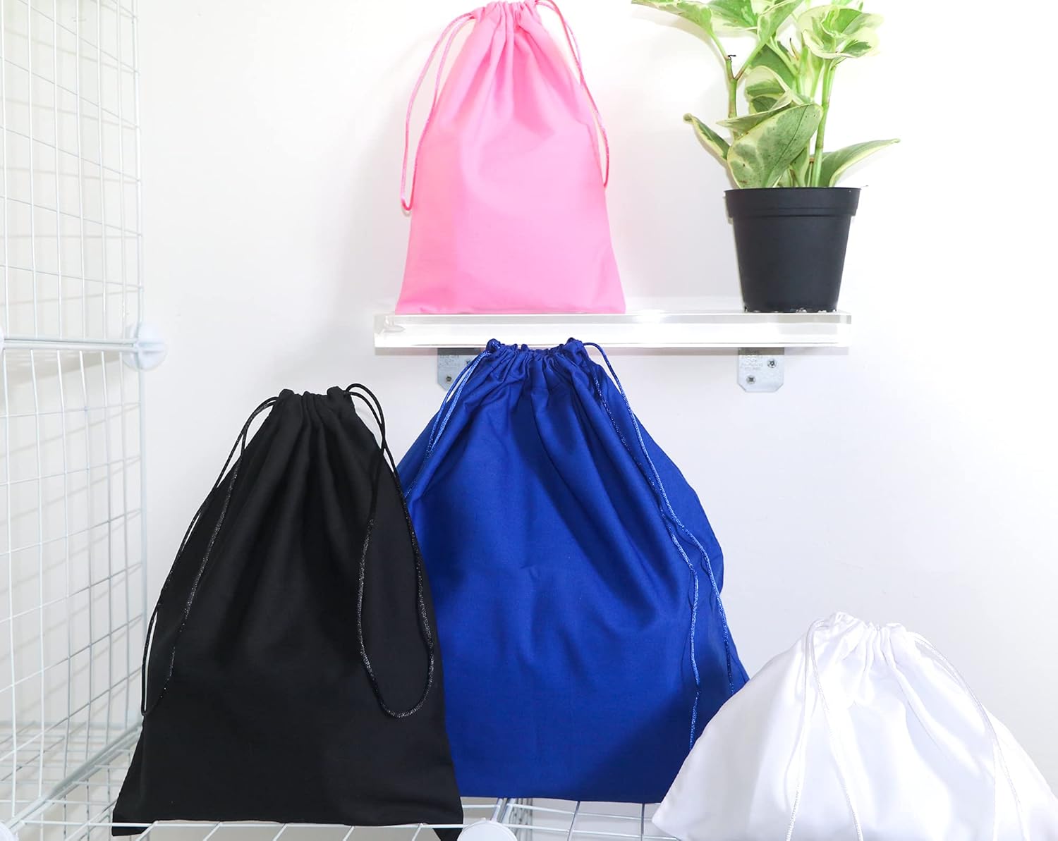 17×22″ White Handmade in USA Cotton Polyester Colors Drawstring Dust Bag for Handbag, Sneakers, Clothes, Accessories, Travel, Storage, gift or