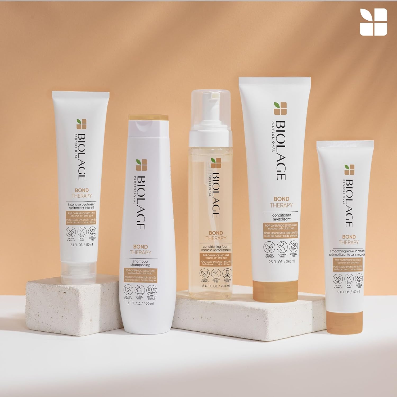 Biolage Bond Therapy Shampoo & Conditioner Set  Builds Bonds & Reduces Breakage  Paraben & Sulfate-Free  Vegan  Cruelty-Free  Bonding