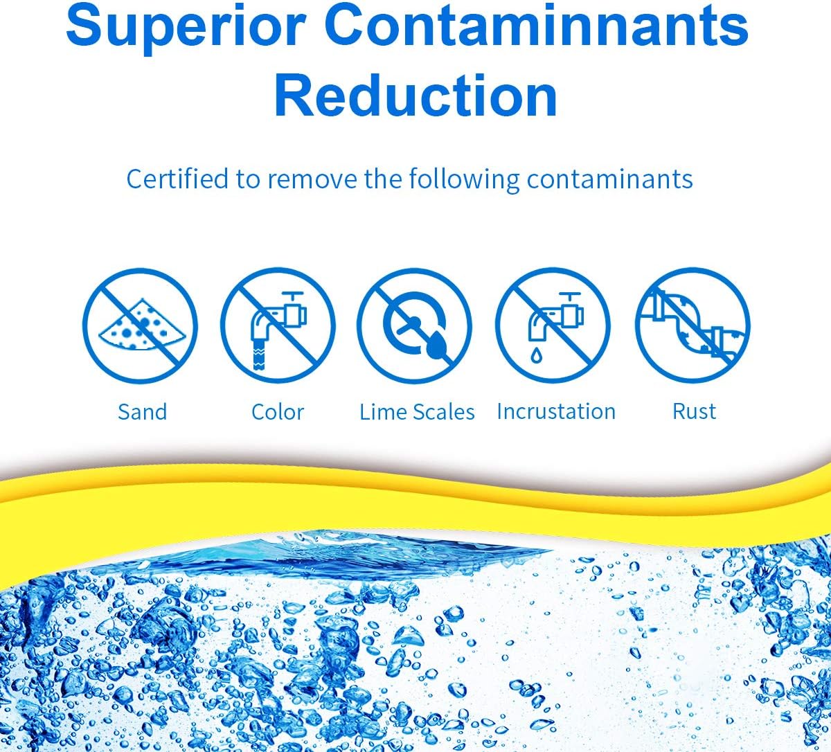 EXCELPURE Filtro de agua para sedimentos para toda la casa de 10 x 4.5 pulgadas (5 micrones), compatible con Culligan RFC-BBSA, WFHD13001B, GXWH35F,