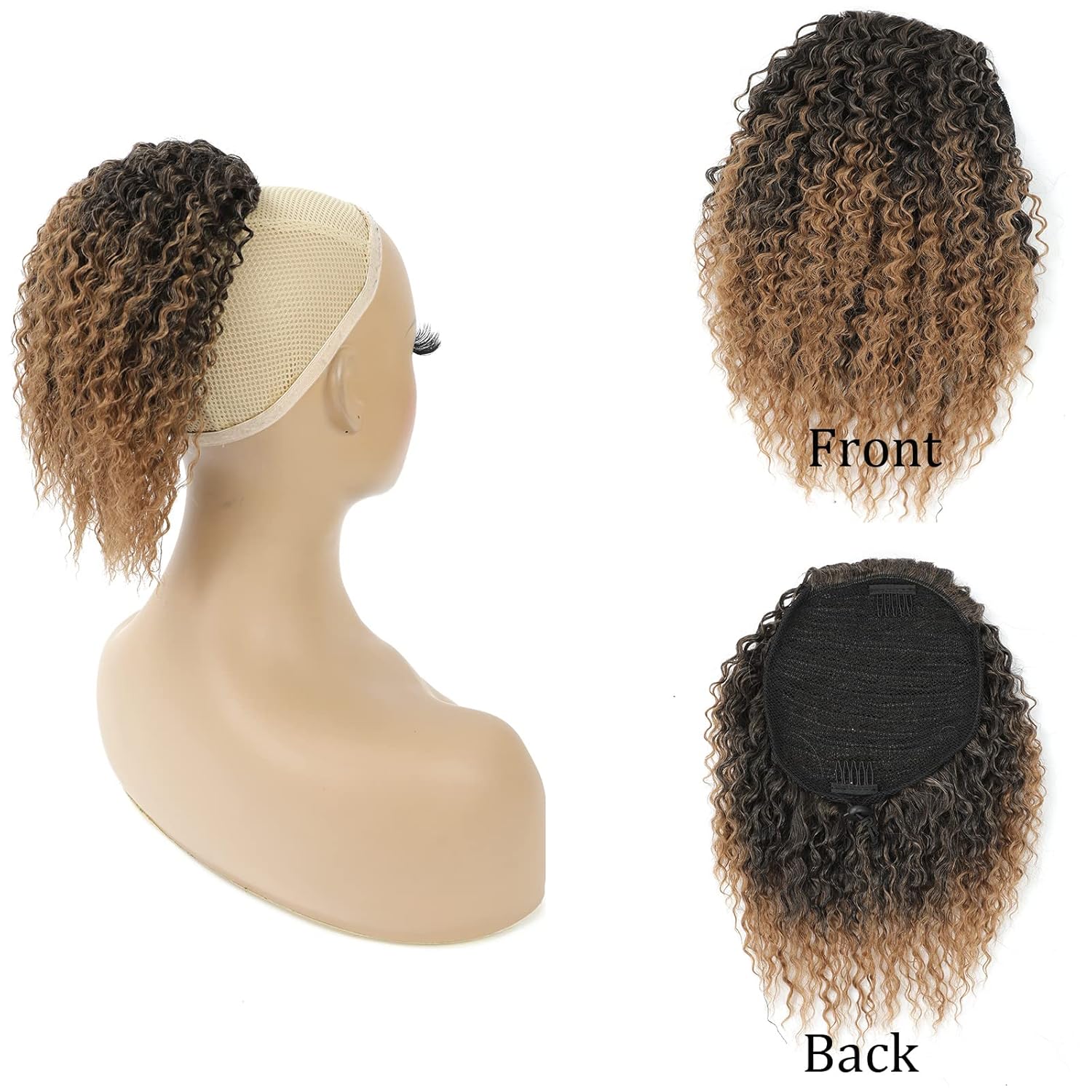 Extensión de cola de caballo rizada para mujeres negras, cola de caballo con cordón para mujeres negras, extensión de cabello rizado rizado