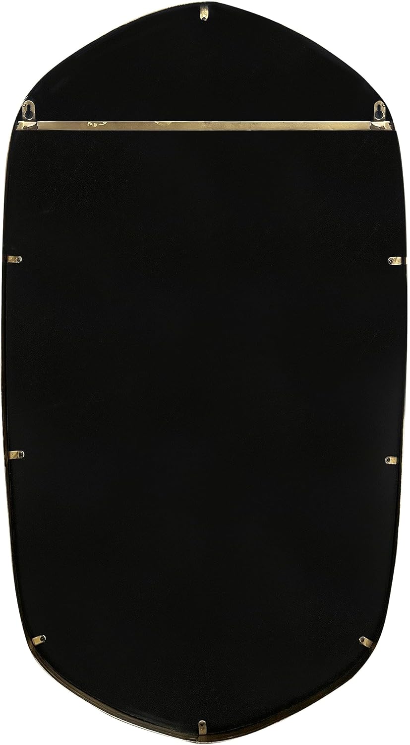 Kate and Laurel McLean – Espejo de pared hexagonal oblongo, con marco de metal, 20 x 36, dorado antiguo, espejo geométrico decorativo y vibrante con