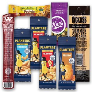 Snacks altos en proteínas para adultos y niños  Paquete variado de 8 piezas  2.96 oz de proteína  Sin gluten  Nueces, palitos de carne, barras de Snacks altos en proteínas para adultos y niños  Paquete variado de 8 piezas  2.96 oz de proteína  Sin gluten  Nueces, palitos de carne, barras de