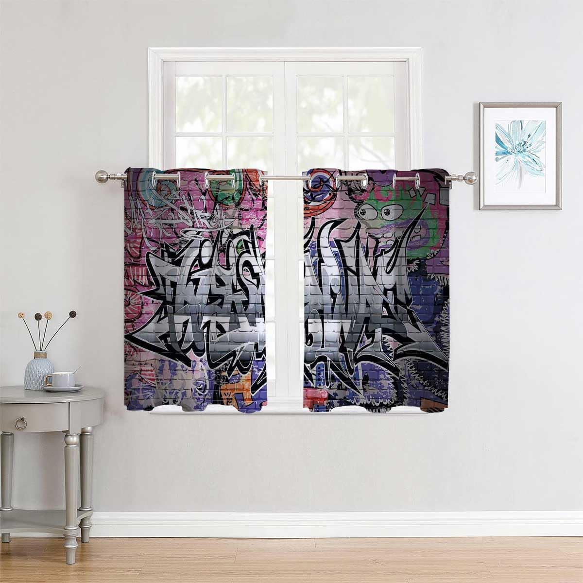 YANFENQI Cortinas para Habitacion Blackout Brick Wall Doorway Privacy Acoustic Blanket 63Inch Width by 63Inch Length,2 Panels