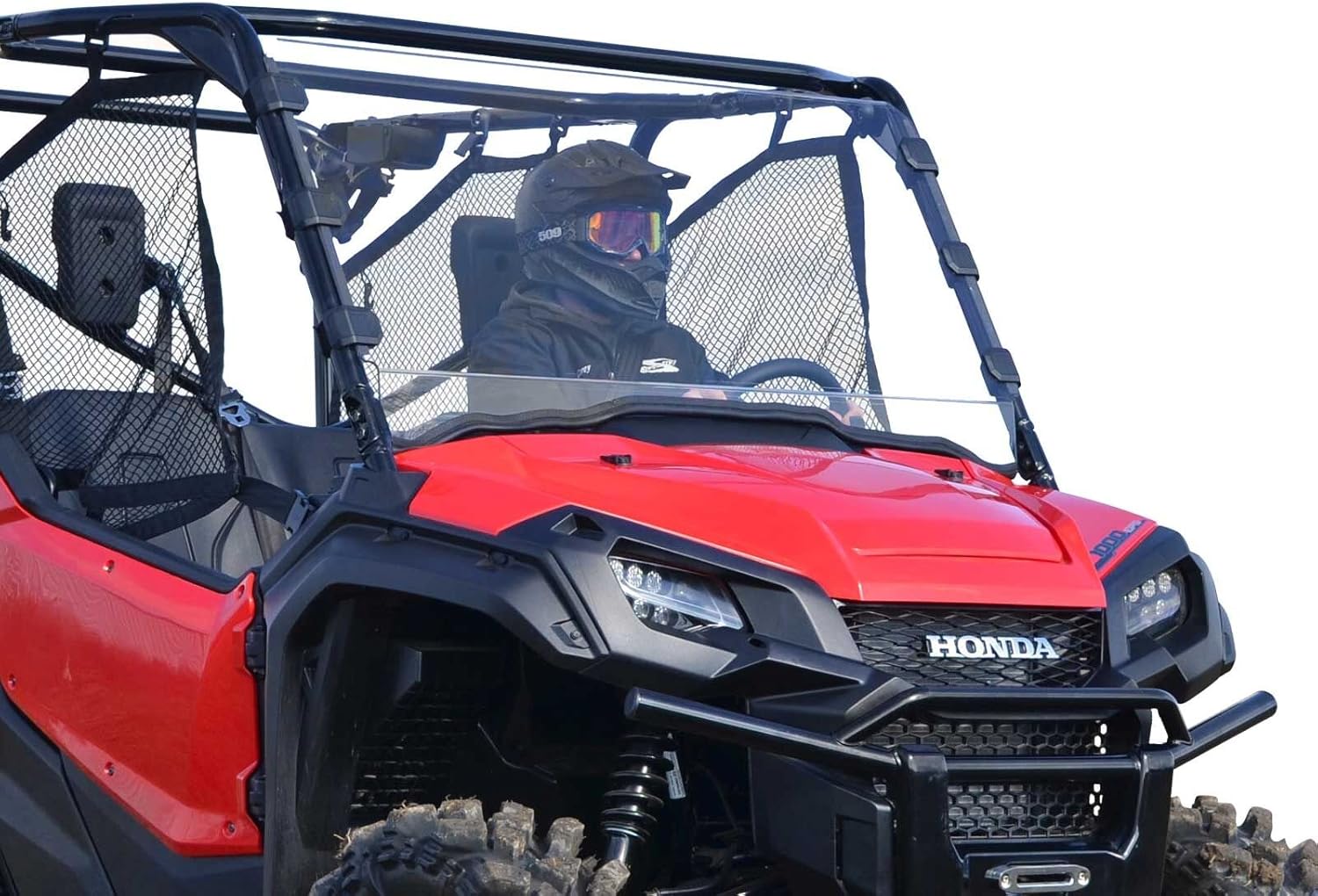 SuperATV – Parabrisas completo transparente resistente para Honda Pioneer 1000  1000-5 2016+  Policarbonato de 14 pulgadas de grosor, 250 veces más