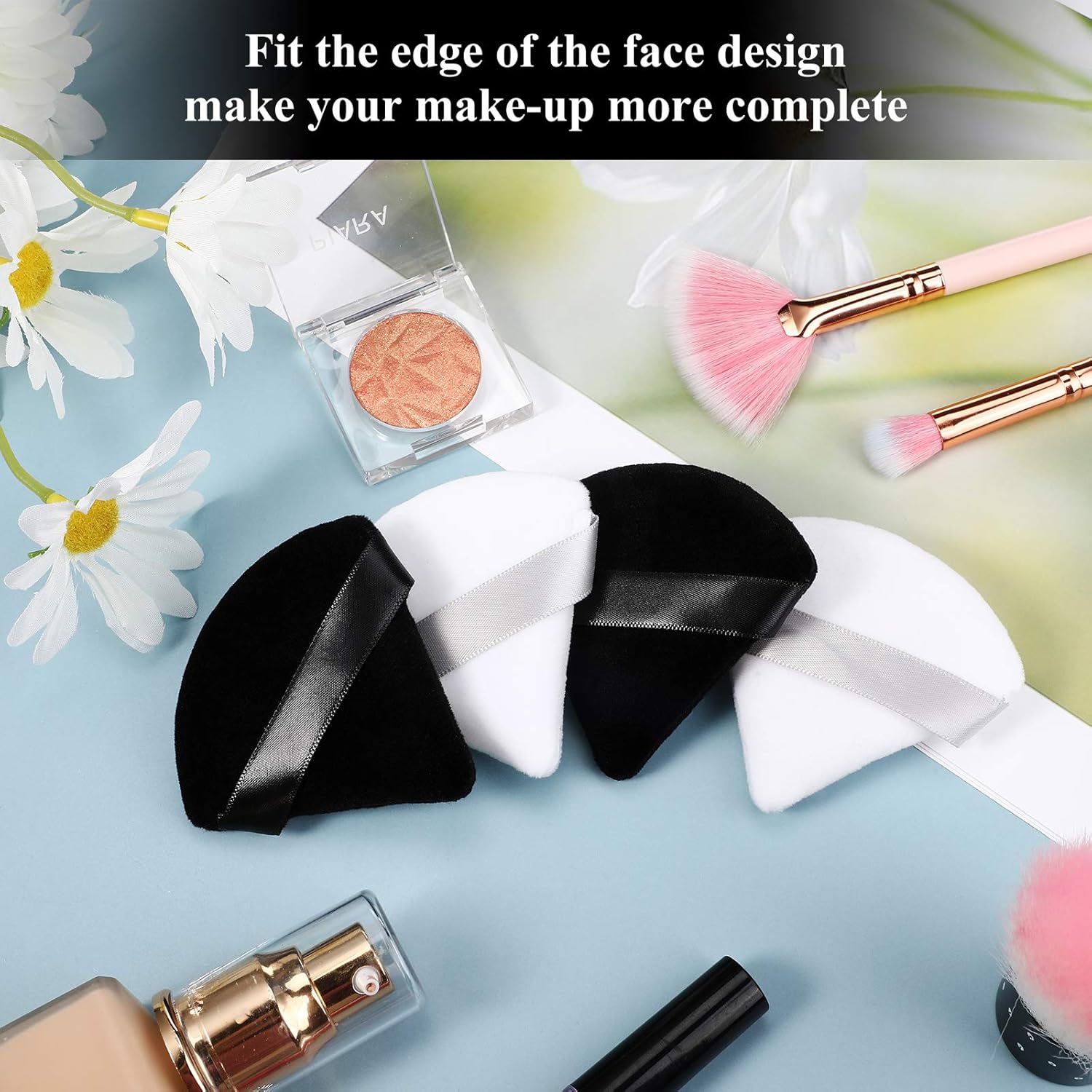 Esponja para polvo de cara con forma de triángulo, 12 piezas, para polvo suelto, suave, base cosmética, esponja mineral para productos en polvo,