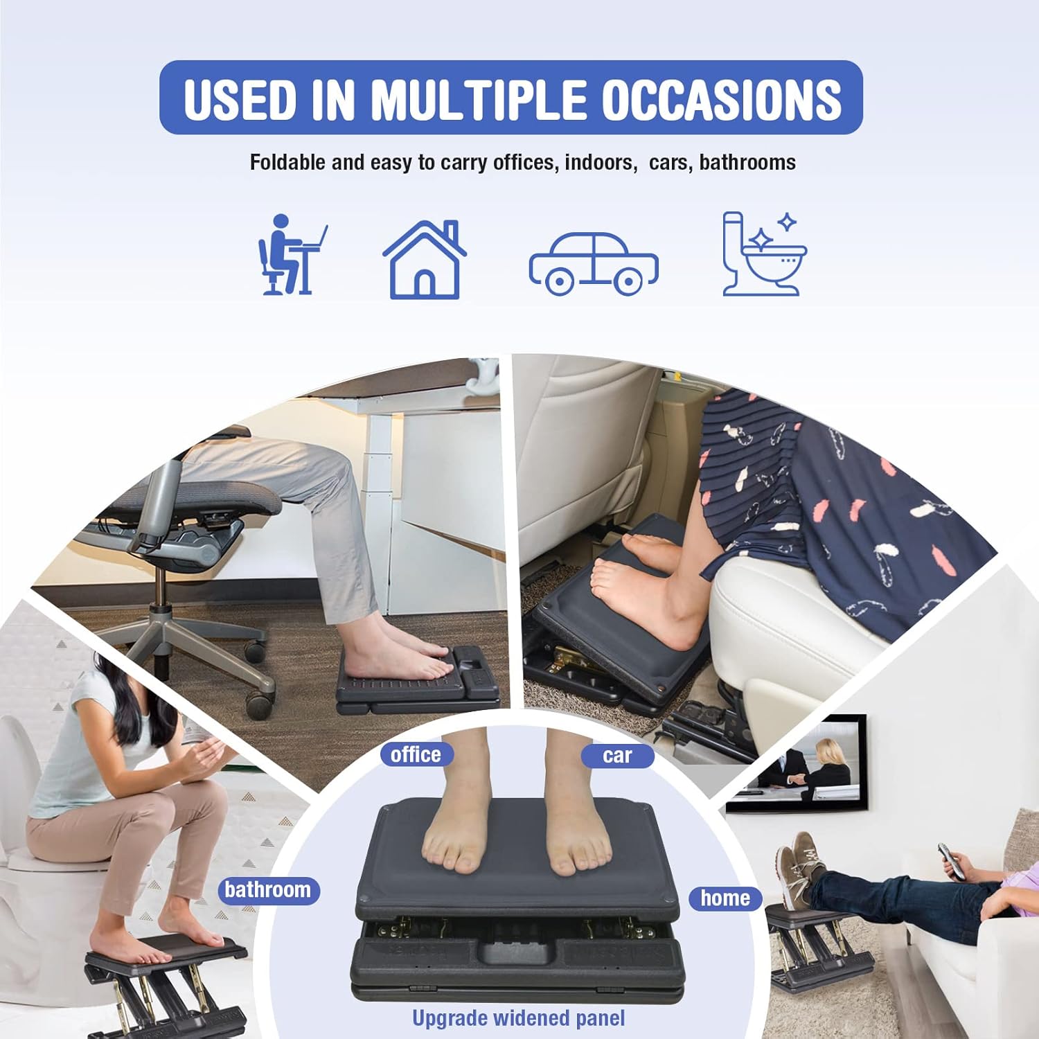 Reposapiés para debajo del escritorio en el trabajo, altura ajustable de 4 niveles, reposapiés plegable ergonómico para oficina, juegos,