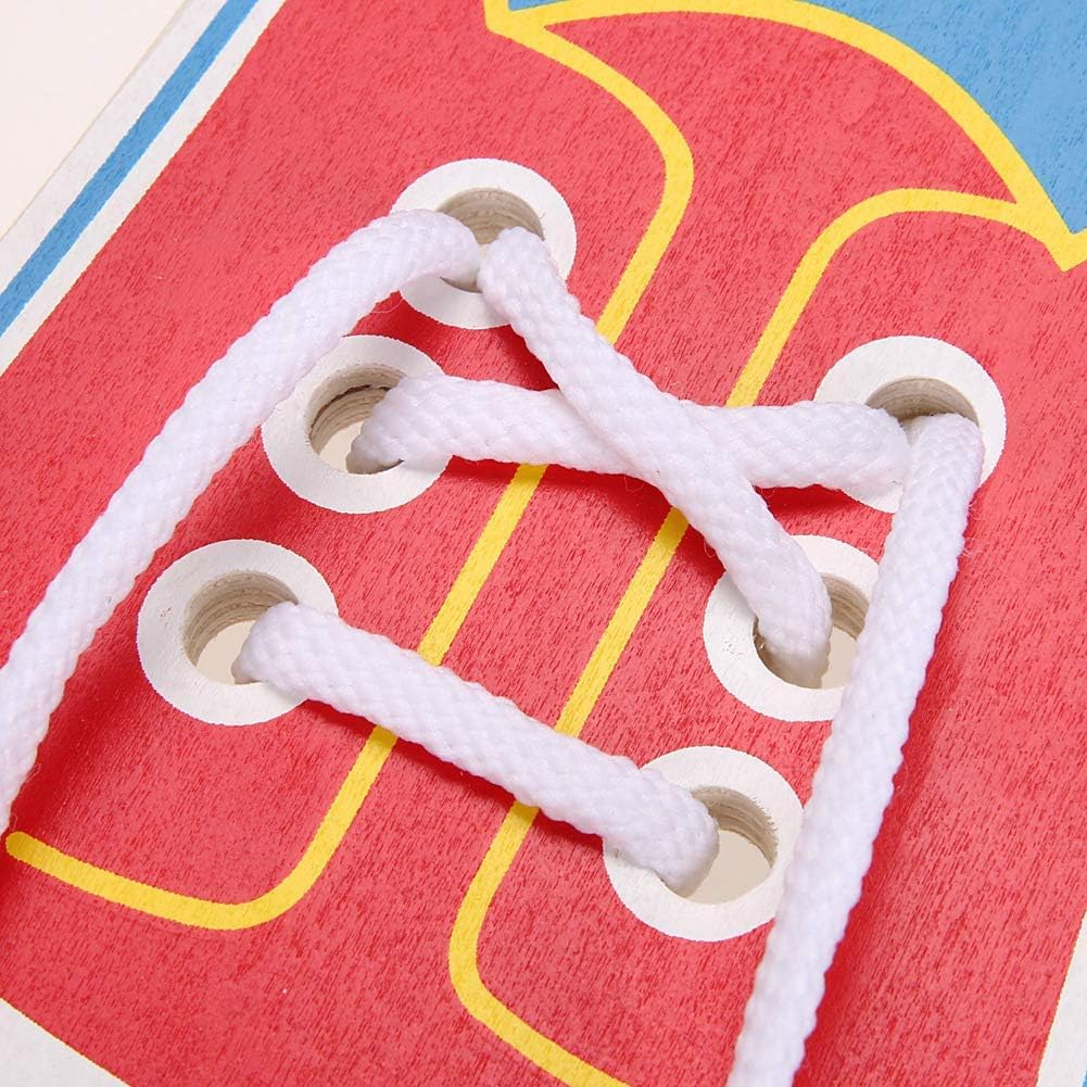 Aprender a atar tus propios zapatos de madera para enhebrar zapatos de cordones Kits de aprendizaje temprano para niños  Zapatos de cordones de