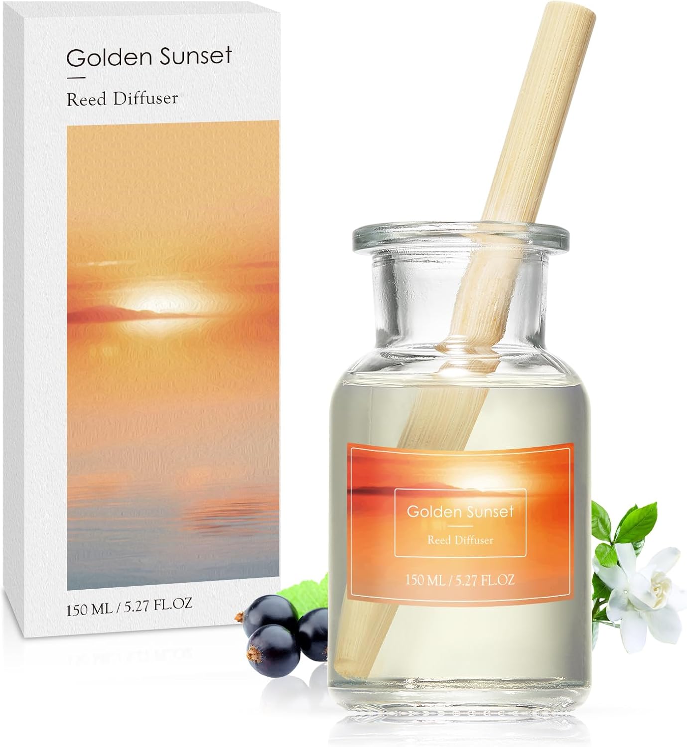 Juego de difusor de varillas para el hogar, difusor de varillas de aceite perfumado de 5.3 onzas, difusor perfumado de spa para dormitorio, baño,
