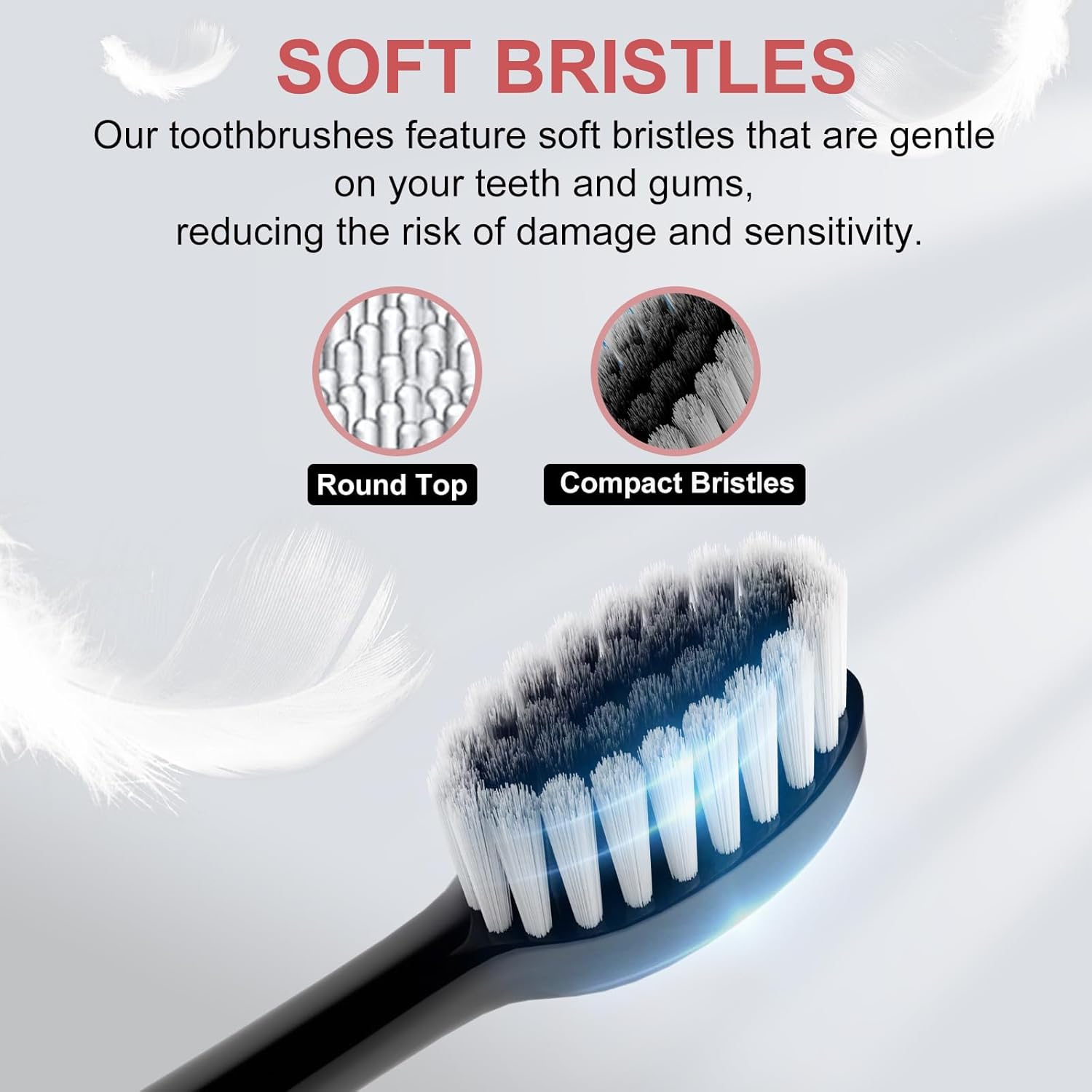 Cepillo de dientes eléctrico para niños con soportes para cepillos de dientes, paquete de 2 cepillos de dientes sónicos con 10 cabezas, 6 modos,
