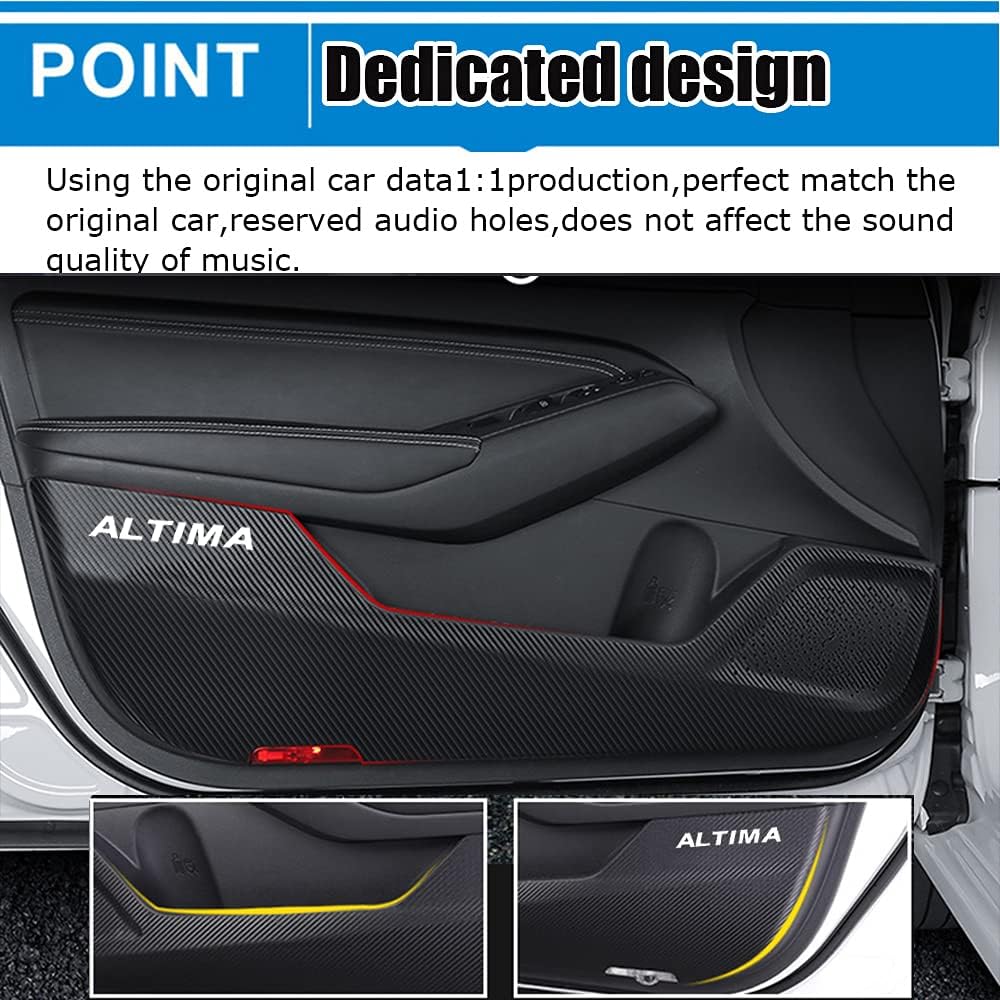 Adhesivos de cuero para puerta anti patadas, accesorios interiores personalizados, calcomanías protectoras de película de borde lateral, 4