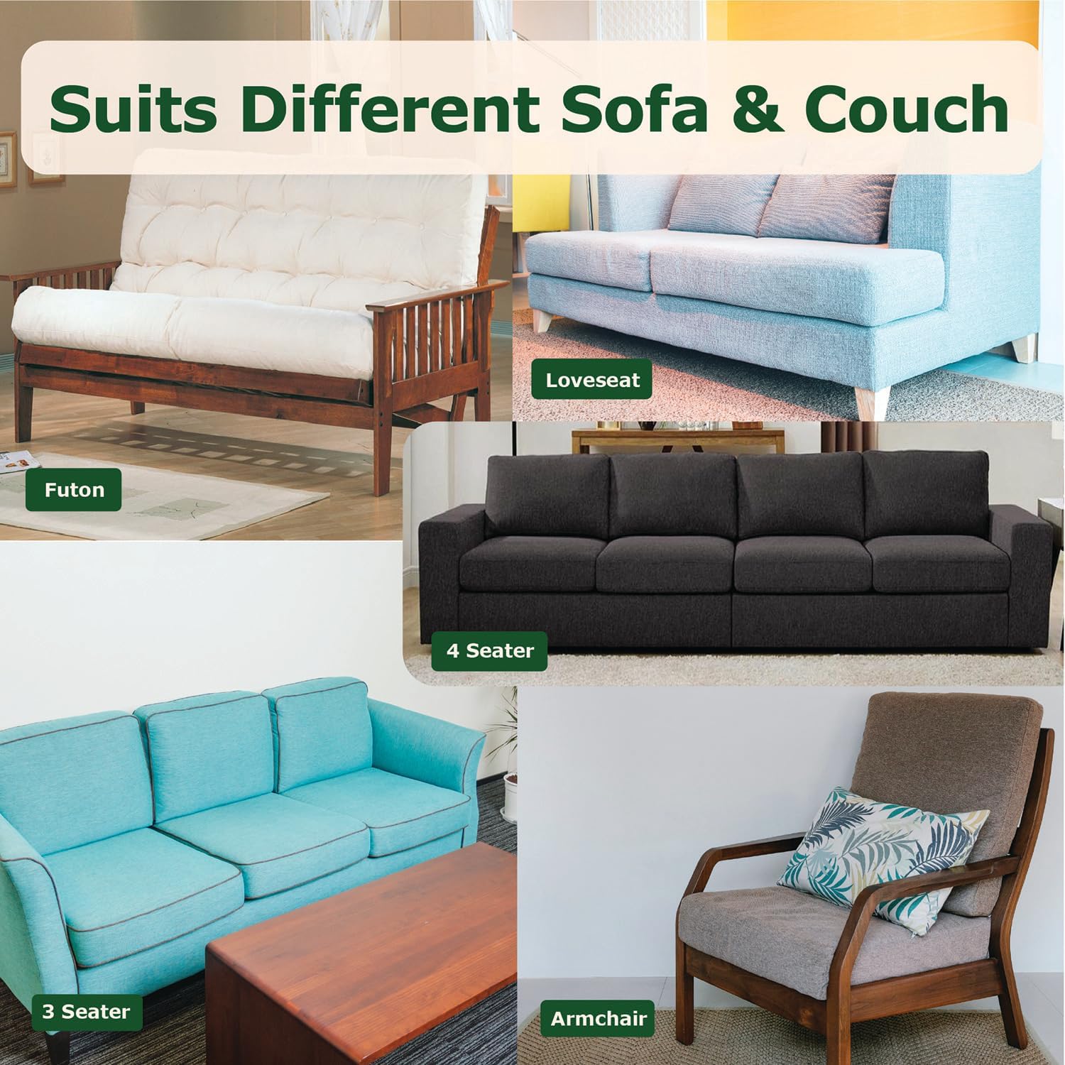 ECOHomes Almohadilla de agarre para sofá, almohadillas antideslizantes para sofá que evitan que los cojines de sofá se deslicen, agarre