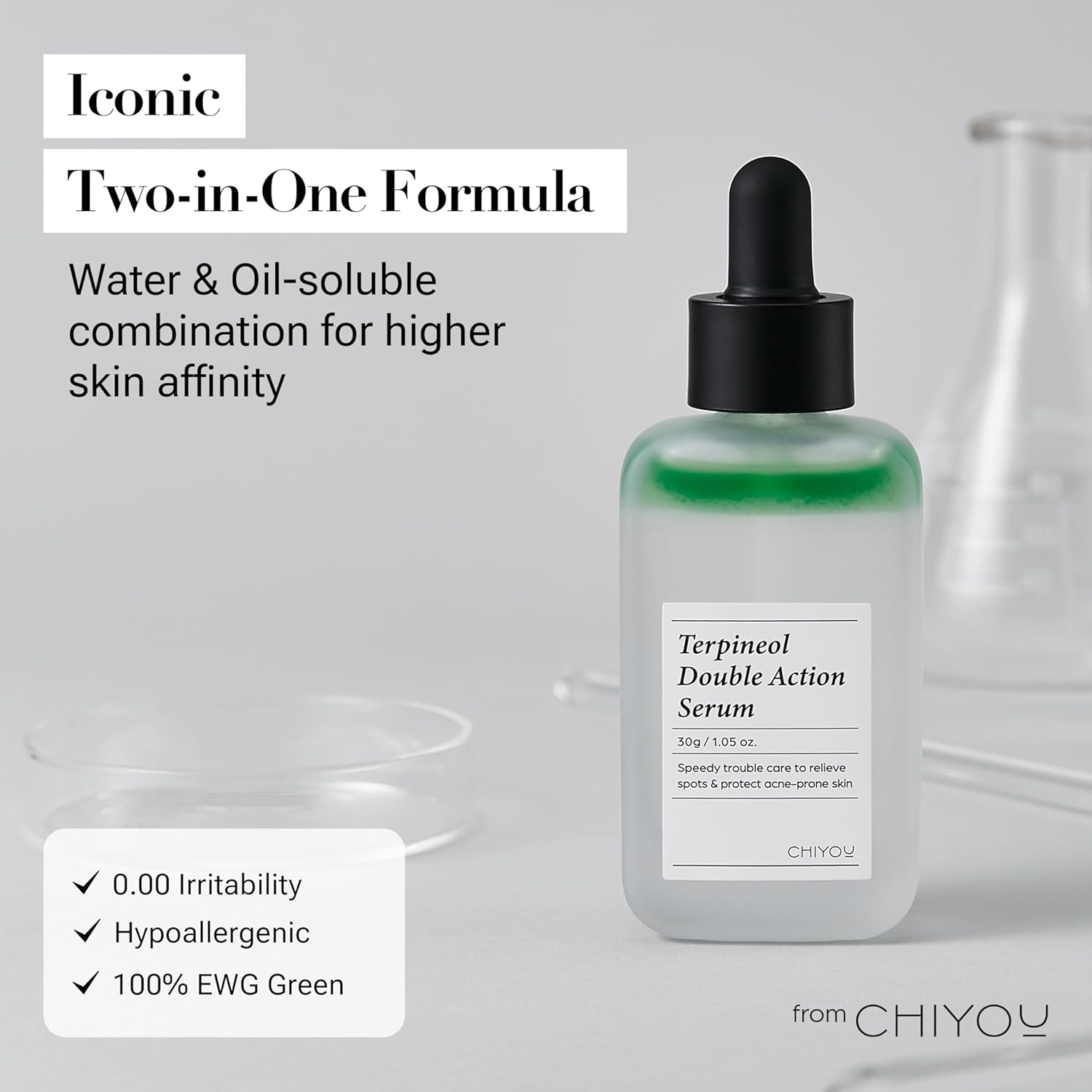 Terpineol Double Action Serum – 1.05 oz – Trouble Care Serum Contened Terpineol & Tee Tree Oil mejora imperfecciones, brotes, manchas oscuras y