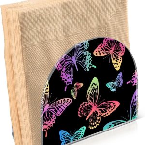 Servilletero acrílico de otoño para mesa, cocina, fantasía, arco iris, mariposa, cóctel, cena, servilleteros, dispensador de toallas de papel, Servilletero acrílico de otoño para mesa, cocina, fantasía, arco iris, mariposa, cóctel, cena, servilleteros, dispensador de toallas de papel,