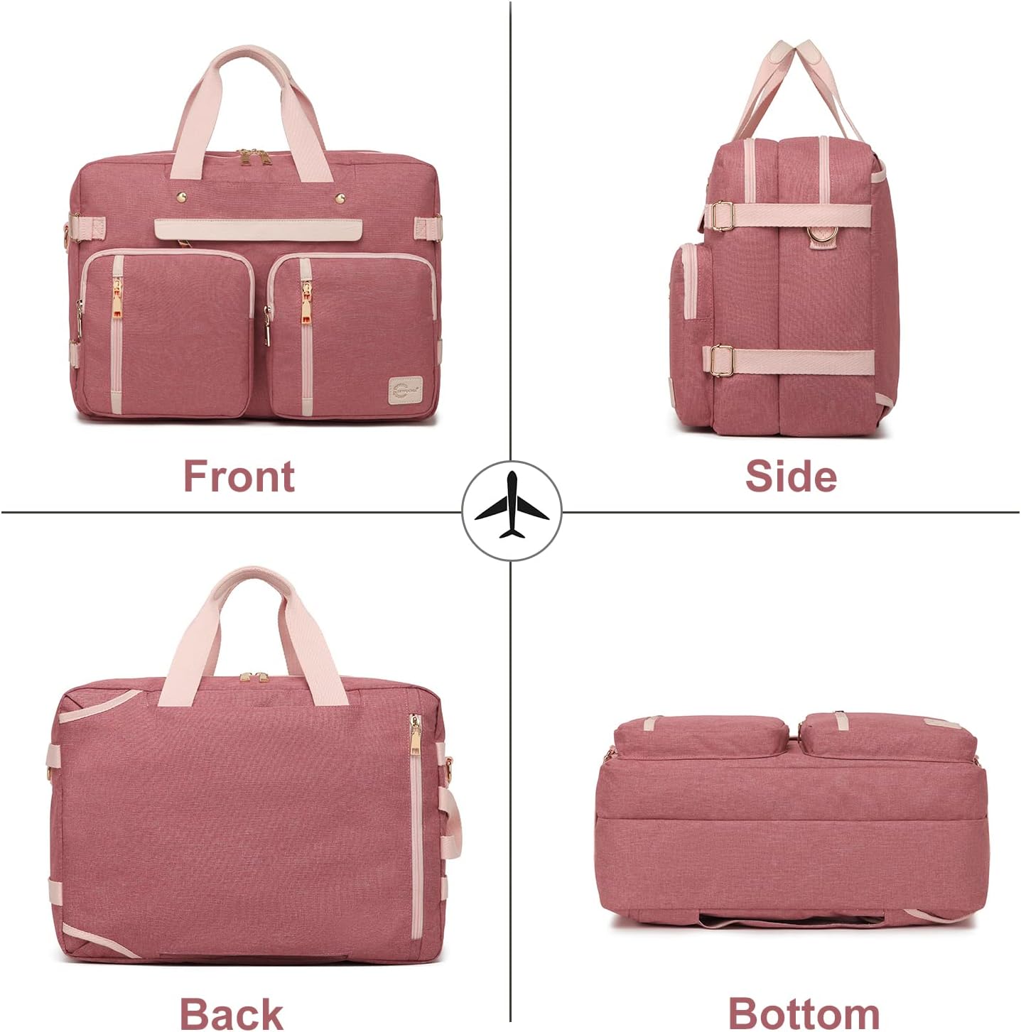 seyfocnia Mochila convertible 3 en 1 para laptop, mochila de mensajero, bolsa de mano, maletín, mochila para computadora